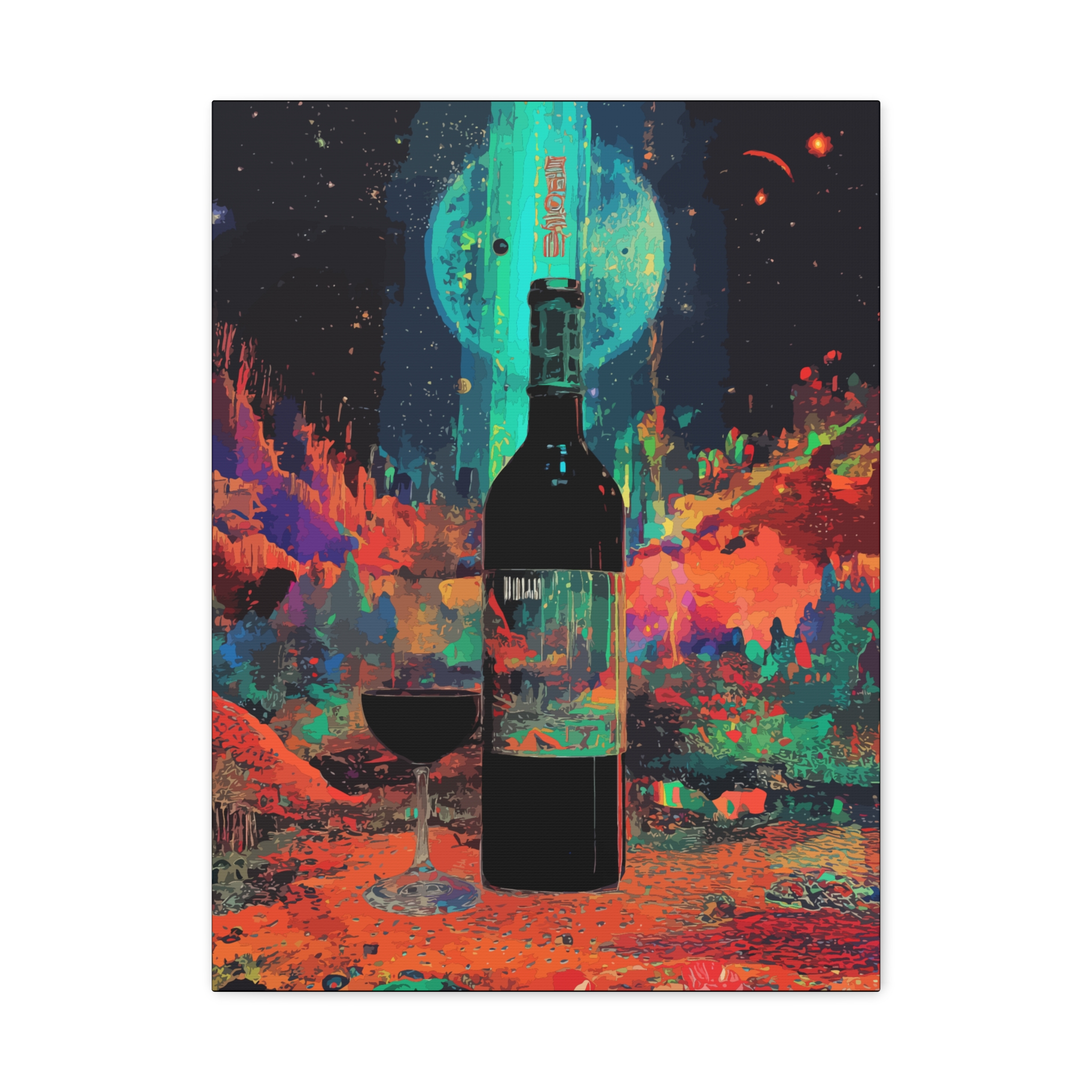 Vibrant Wine-Themed Canvas Art Print - 1.25" Stretched Wall Decor for Home & Celebrations