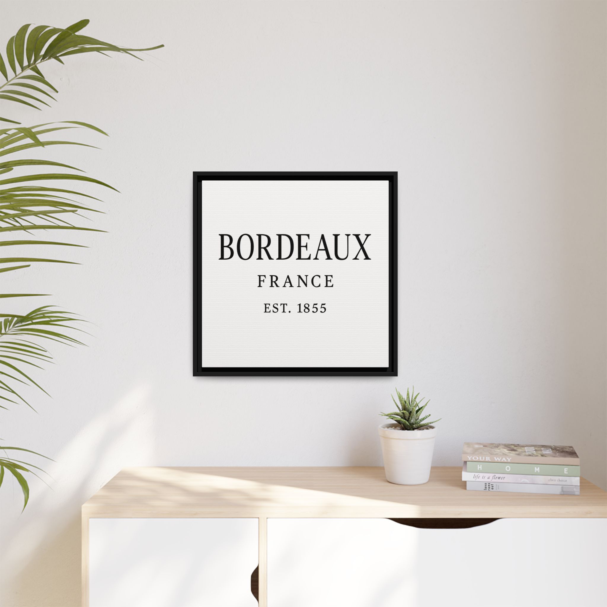 Bordeaux France Wine Region Typography Print – Black and White Vintage-Style Canvas Wall Art, Framed Winery Decor - Image 87