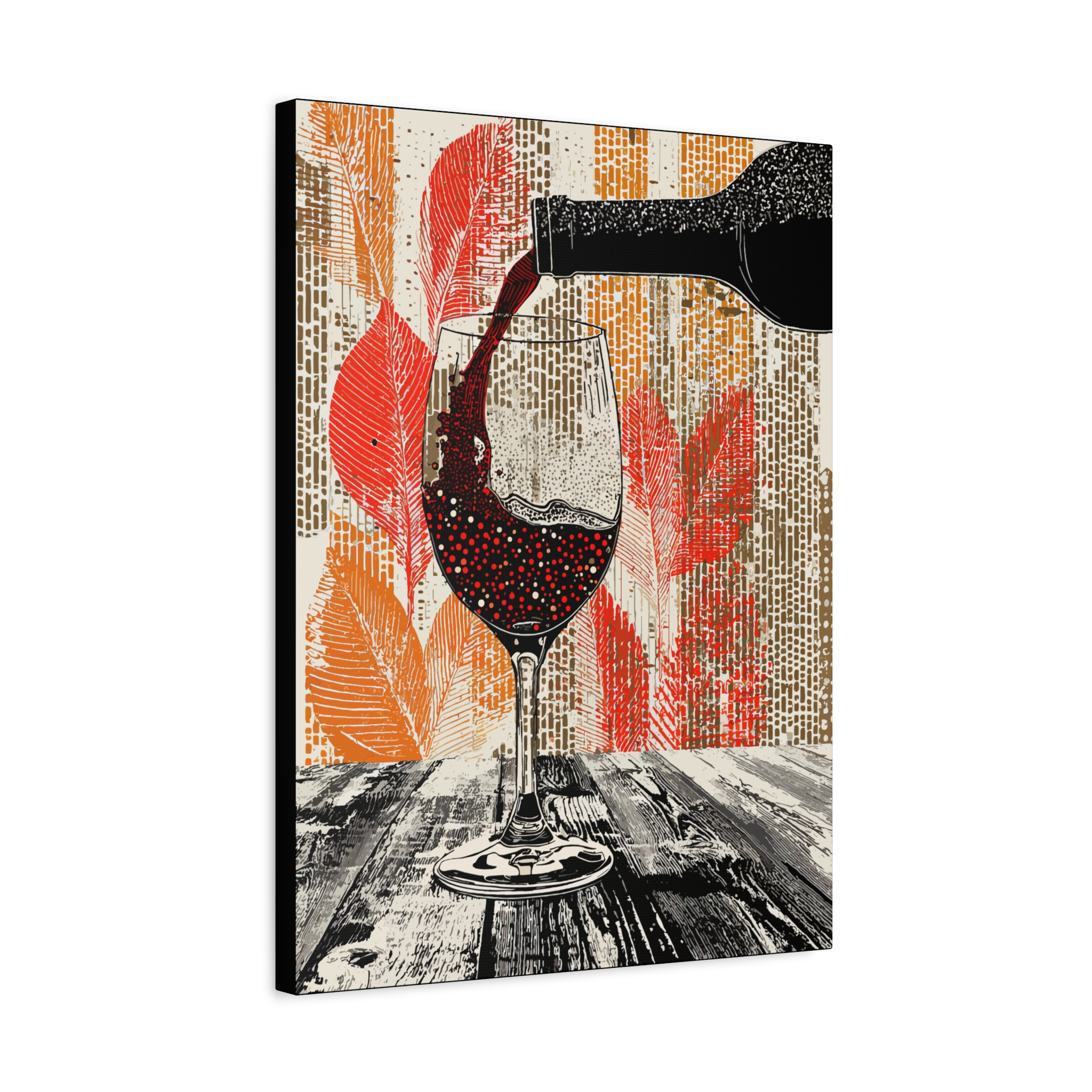 Wine Lovers Canvas Art - Vibrant Wine Bottle & Glass Decor - Image 2