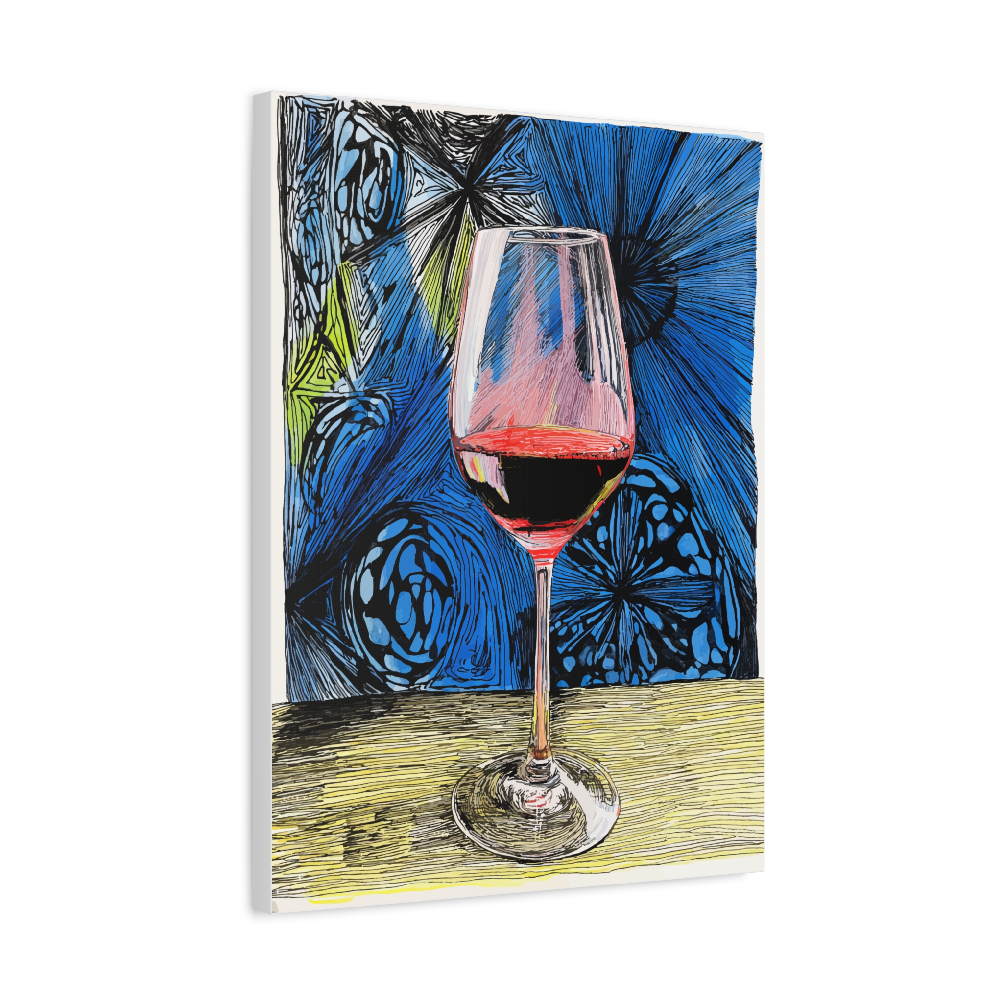 Artistic Canvas Wall Decor - Abstract Wine Glass Art - Image 2
