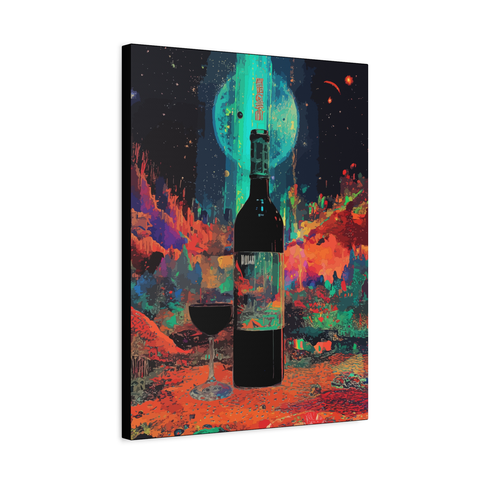 Vibrant Wine-Themed Canvas Art Print - 1.25" Stretched Wall Decor for Home & Celebrations - Image 2
