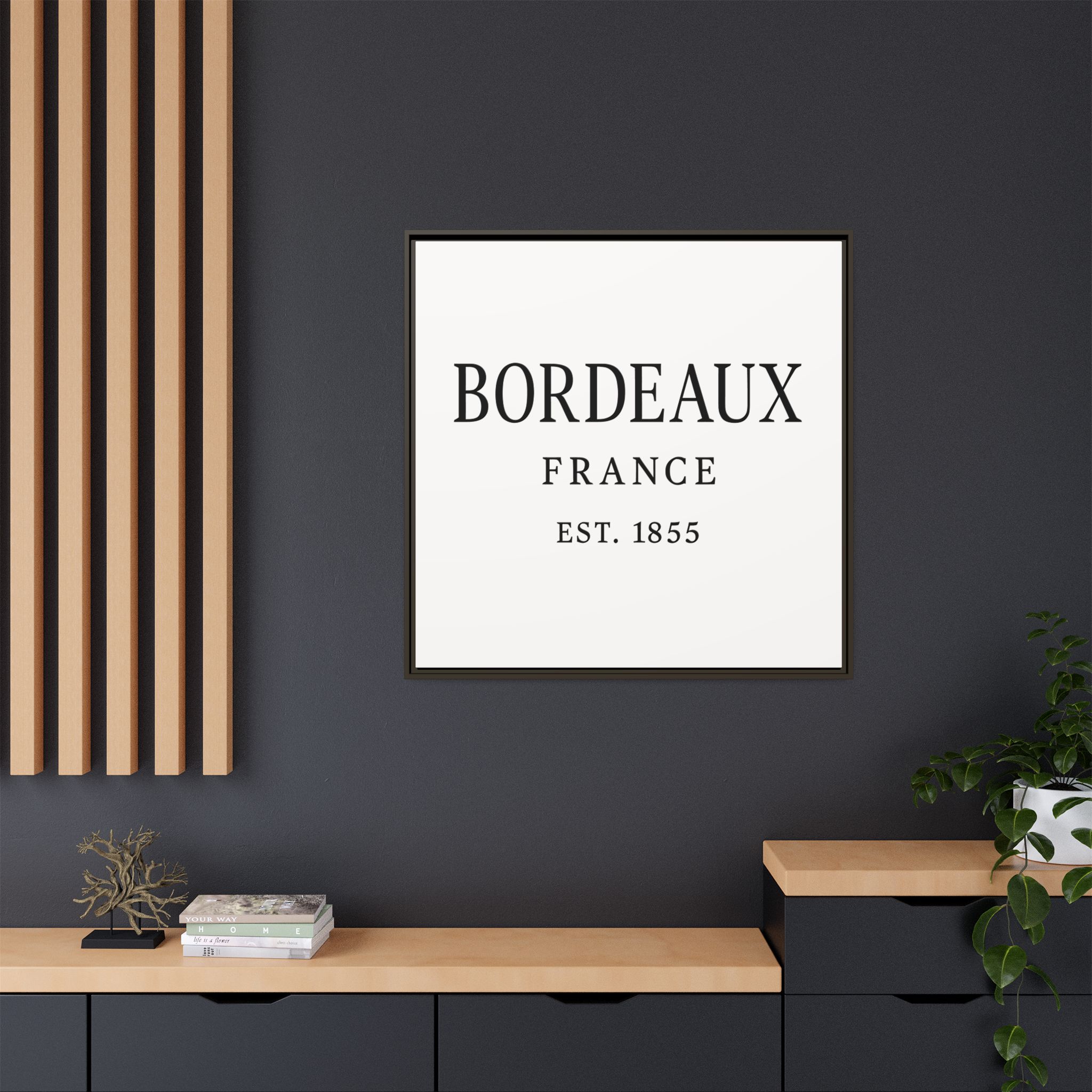 Bordeaux France Wine Region Typography Print – Black and White Vintage-Style Canvas Wall Art, Framed Winery Decor - Image 116