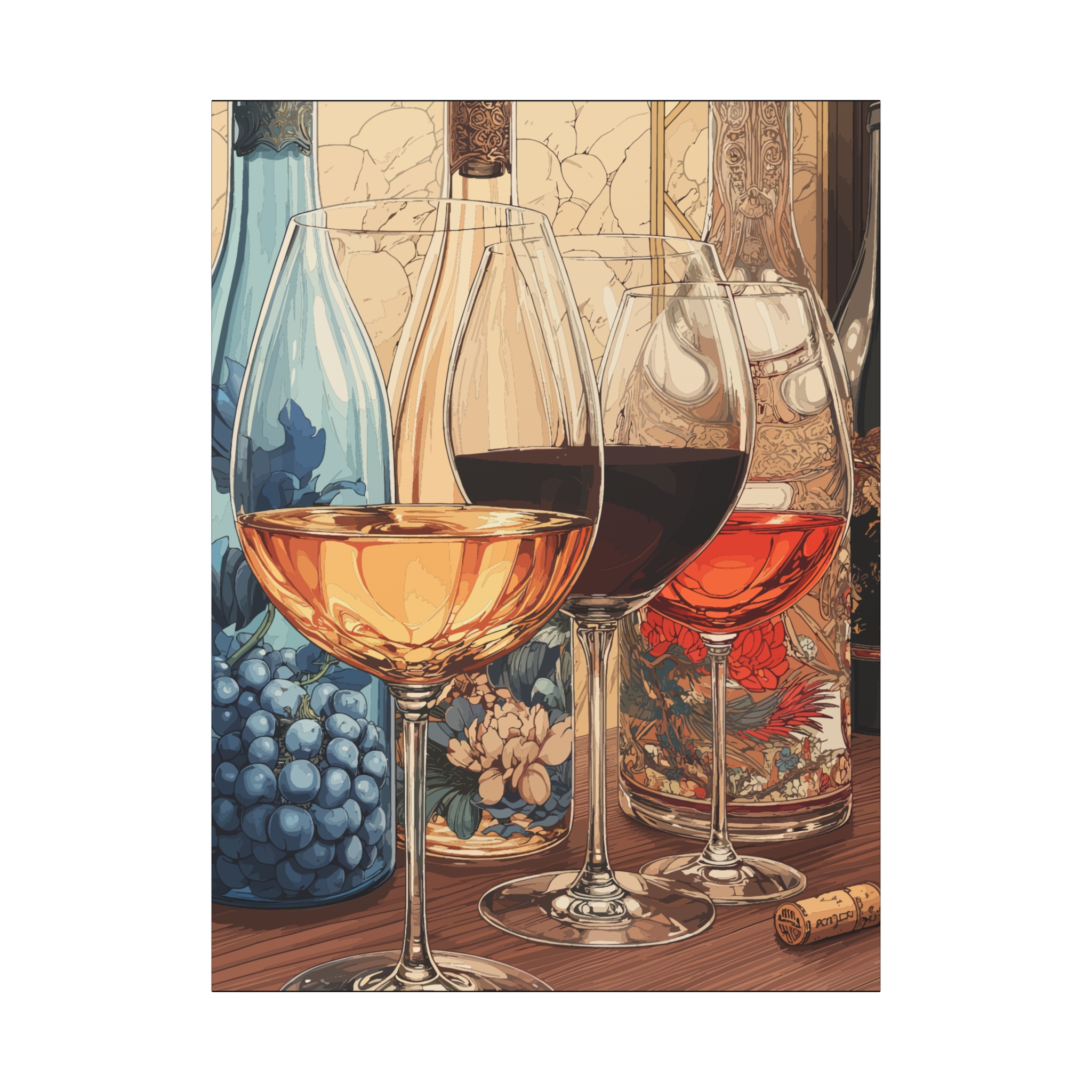 Wine Lover's Art Canvas Print - Elegant Wall Decor for Home and Kitchen - Image 9