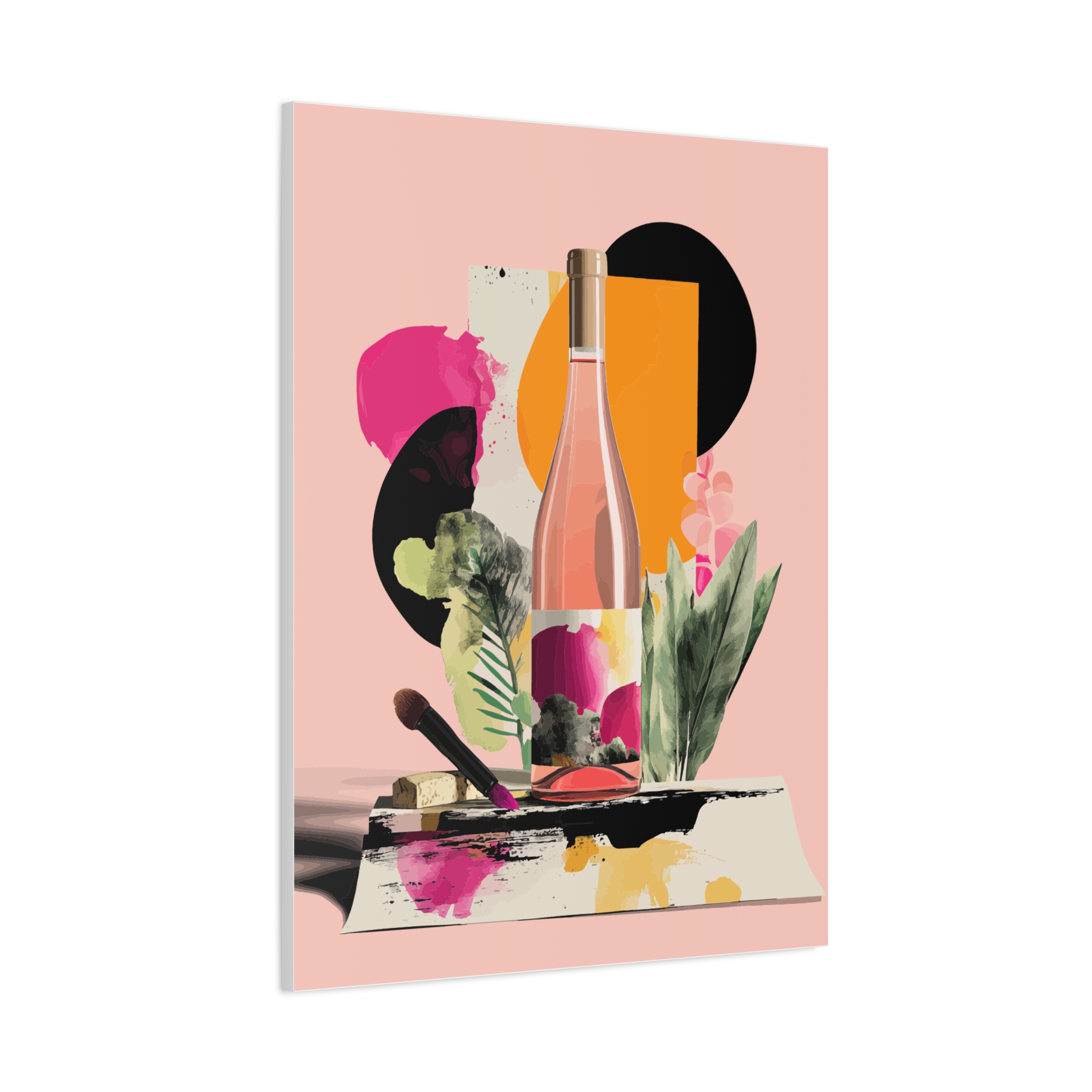 Artistic Stretched Canvas Print - Colorful Wine Bottle Design - Image 6