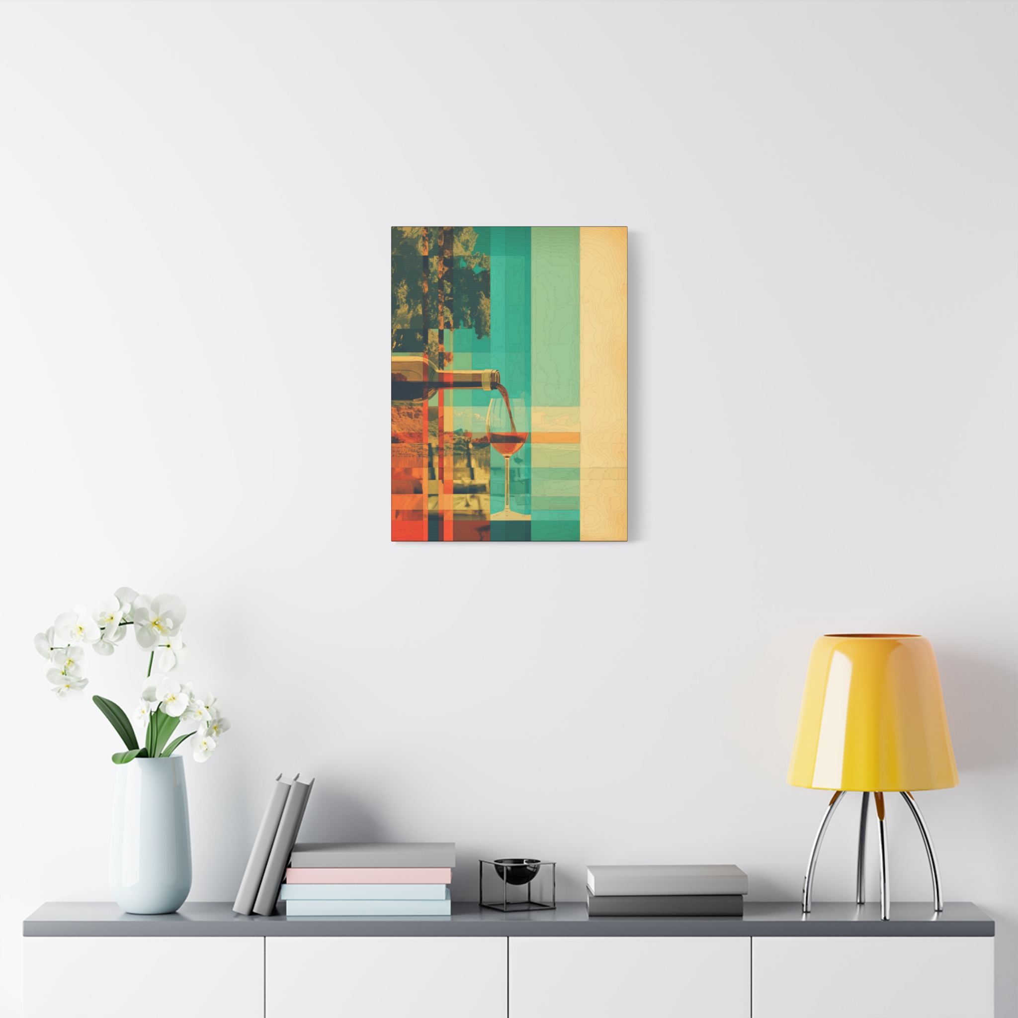 Colorful Wine Canvas Wall Art - Modern Abstract Design - Image 3