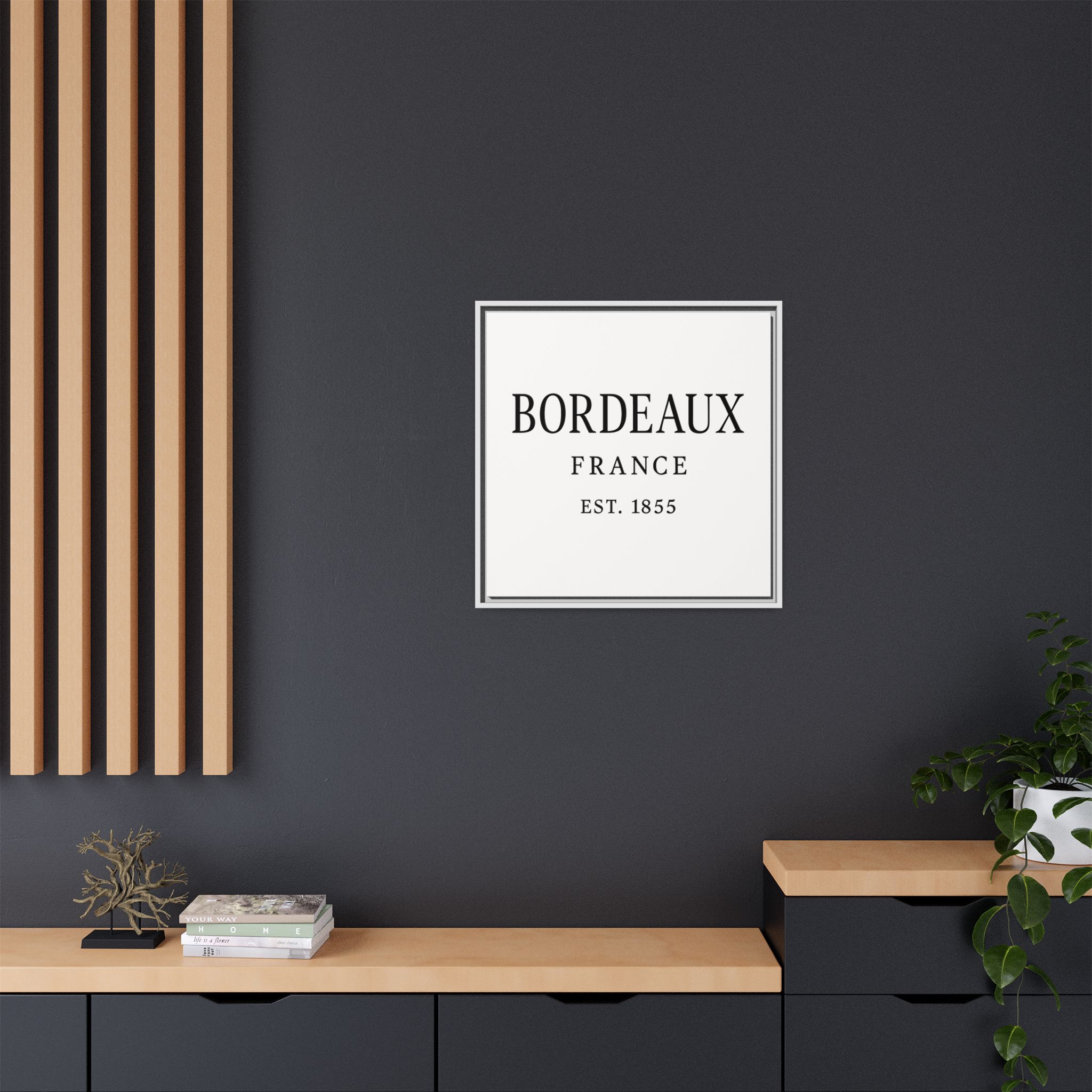 Bordeaux France Wine Region Typography Print – Black and White Vintage-Style Canvas Wall Art, Framed Winery Decor - Image 28