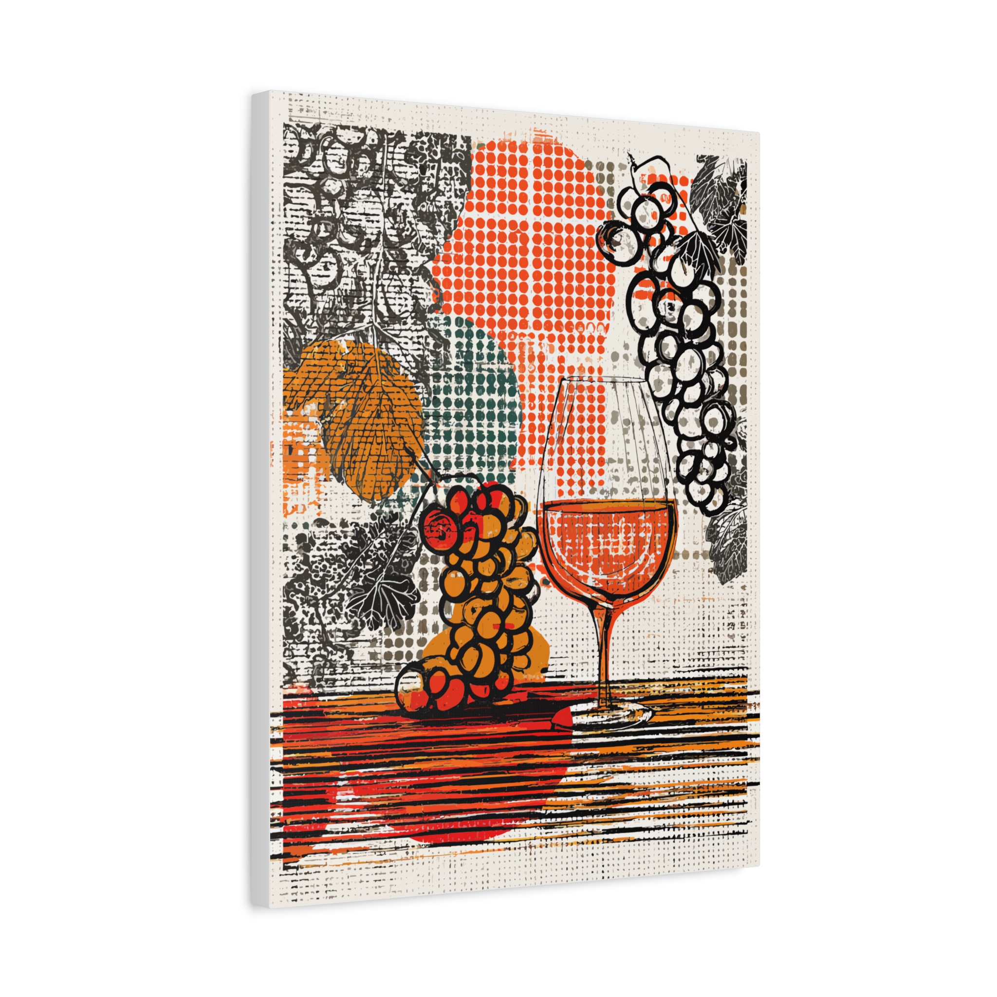Artistic Fruit and Wine Canvas Print - 1.25 Inch Stretched Artwork - Image 2