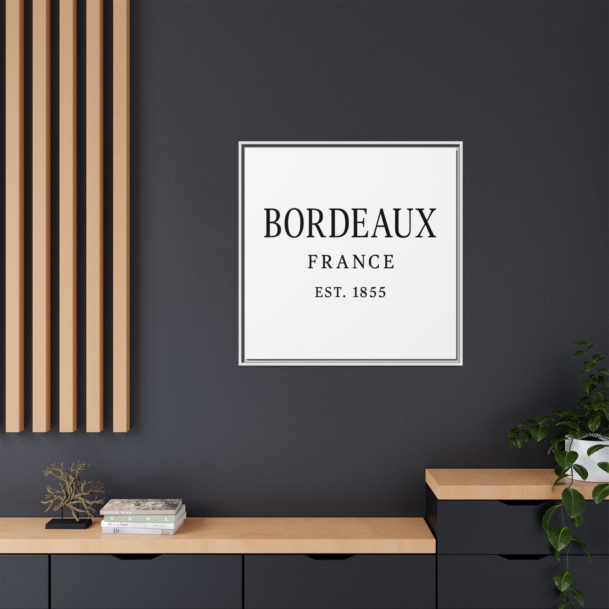 Bordeaux France Wine Region Typography Print – Black and White Vintage-Style Canvas Wall Art, Framed Winery Decor - Image 36