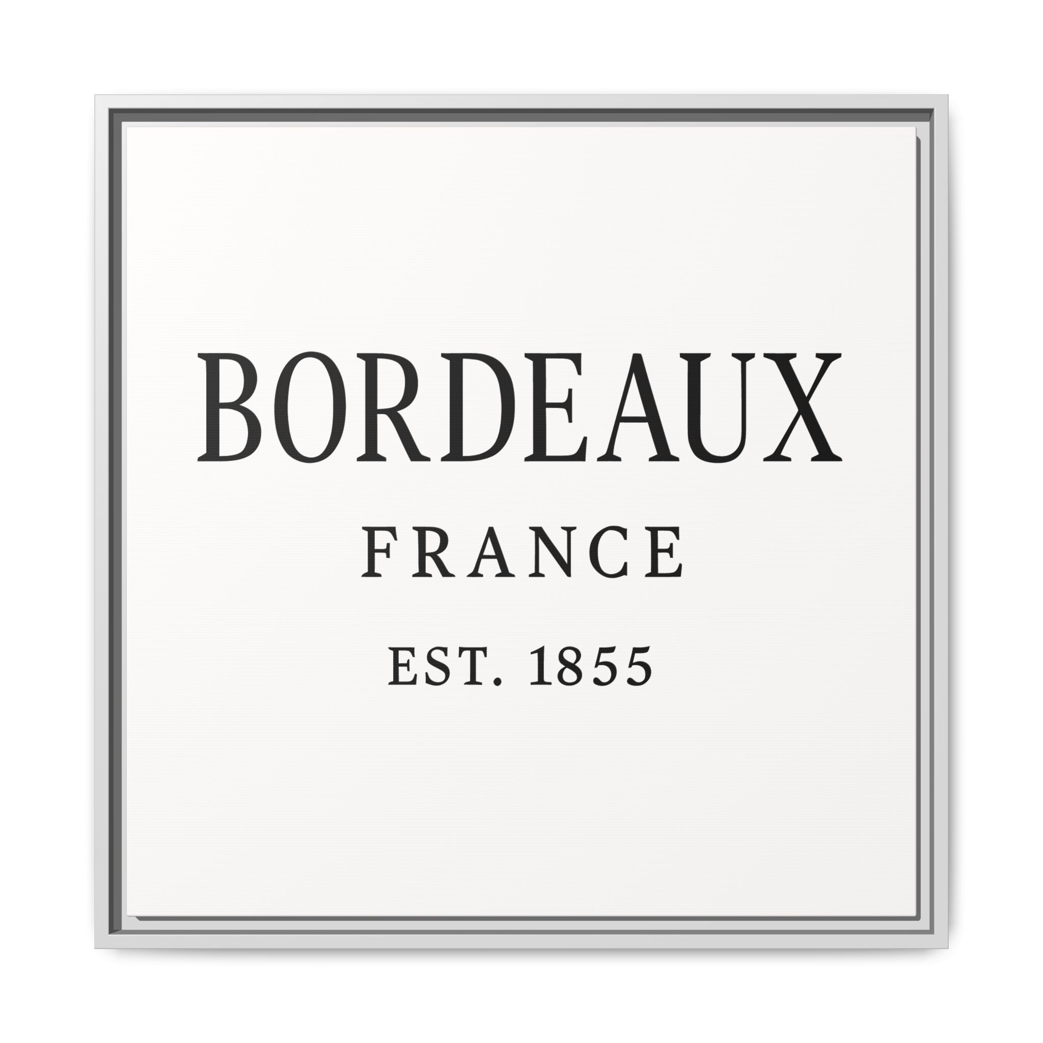 Bordeaux France Wine Region Typography Print – Black and White Vintage-Style Canvas Wall Art, Framed Winery Decor - Image 25