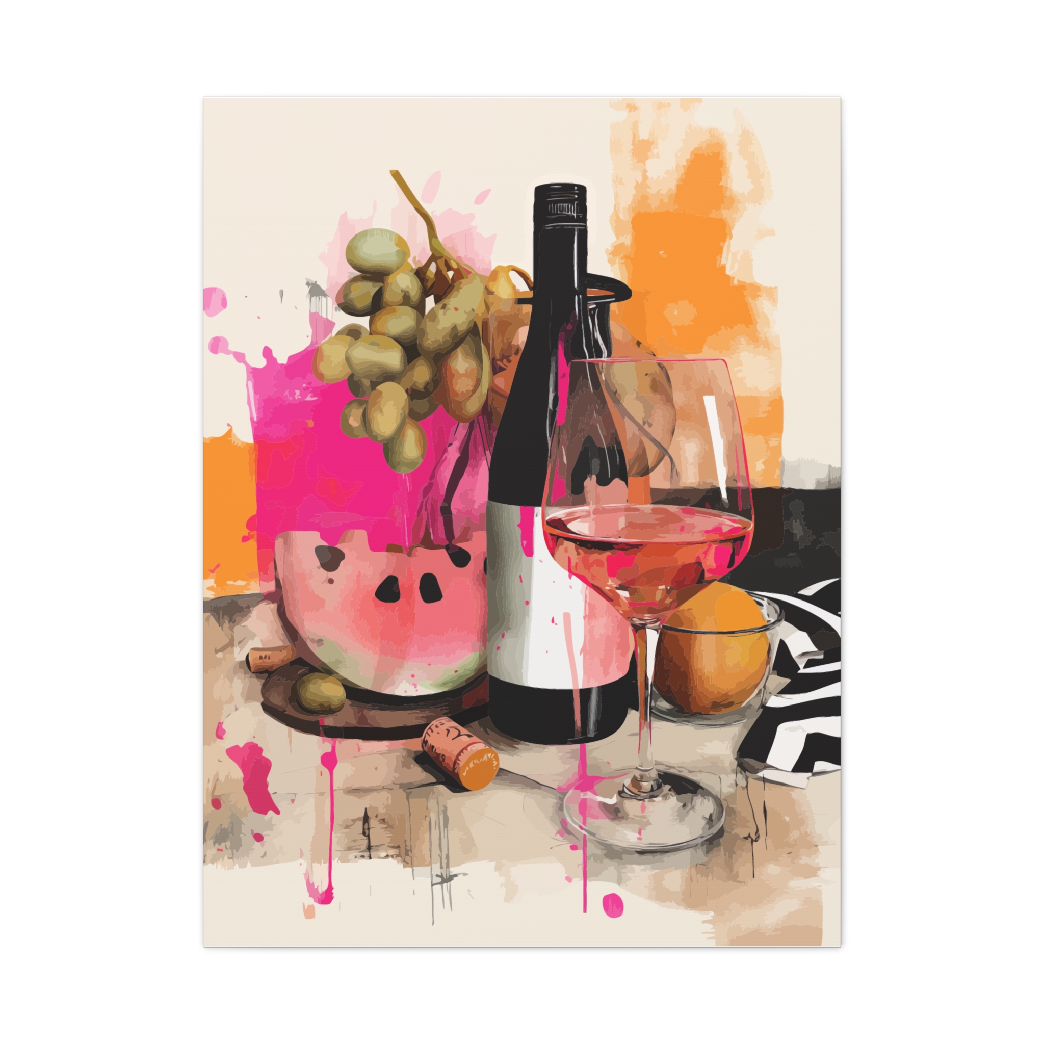Vibrant Fruit & Wine Canvas Art - Colorful Wall Decor for Wine Lovers - Image 5