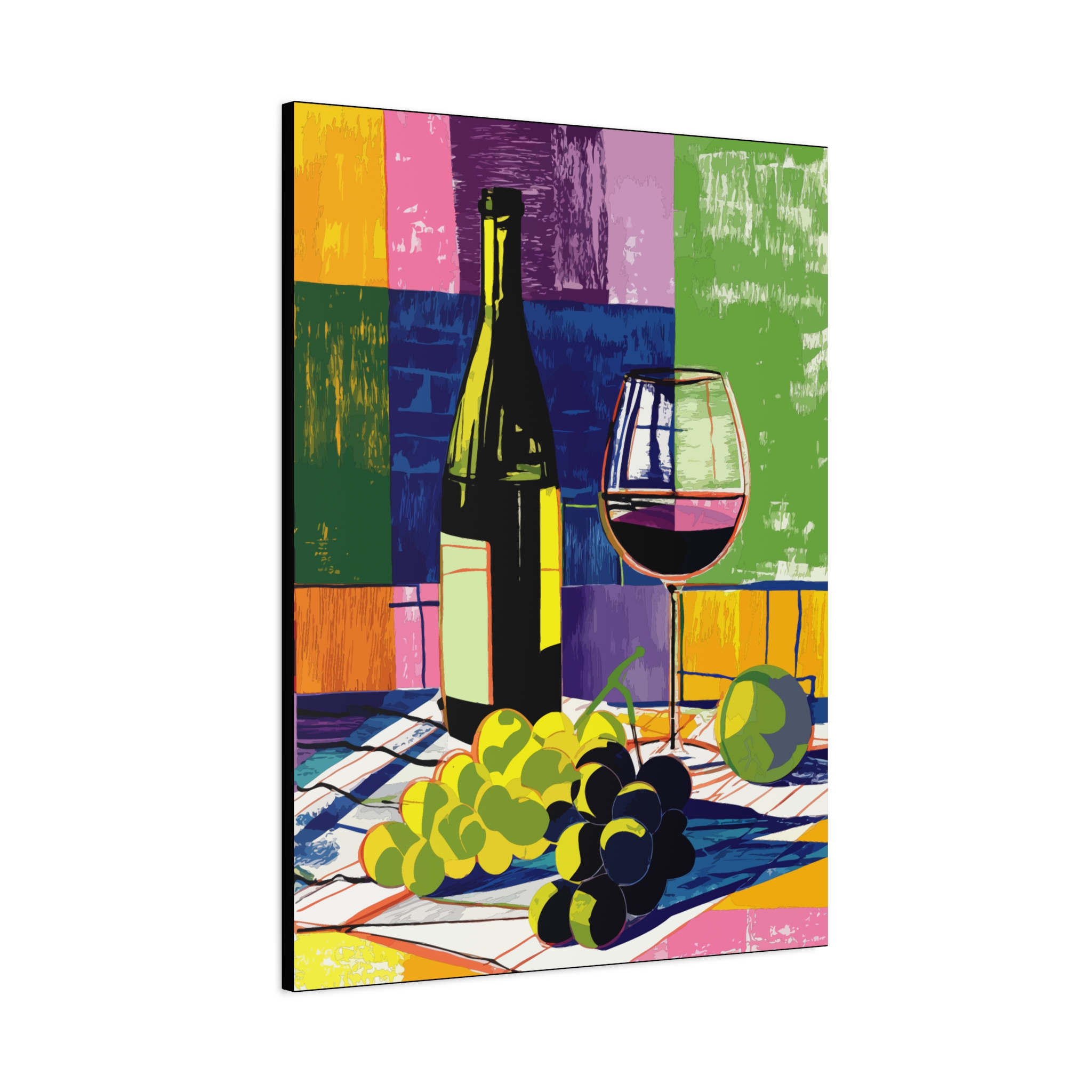 Vibrant Wine Art Canvas Print - Colorful Gourmet Still Life - Image 6