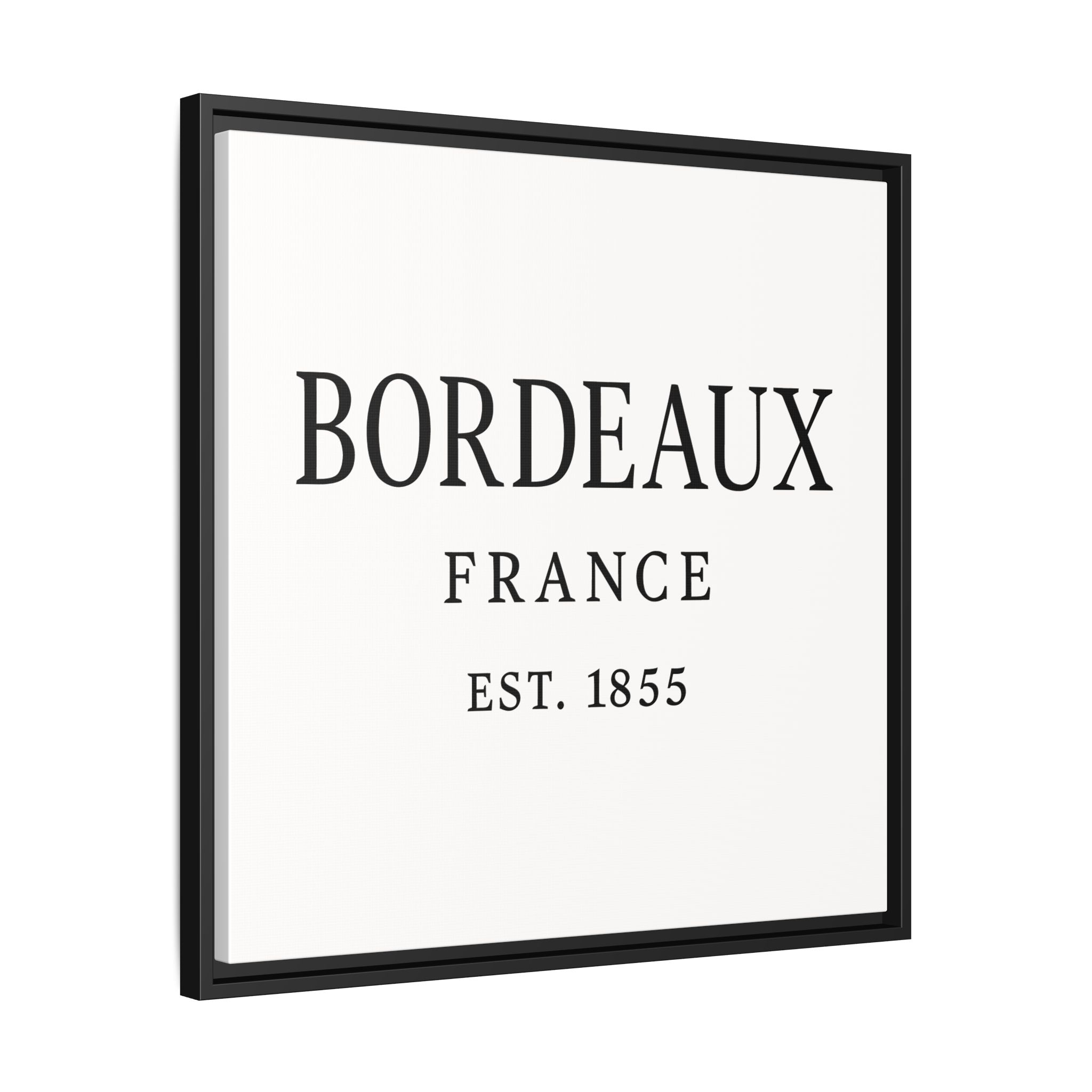 Bordeaux France Wine Region Typography Print – Black and White Vintage-Style Canvas Wall Art, Framed Winery Decor - Image 6