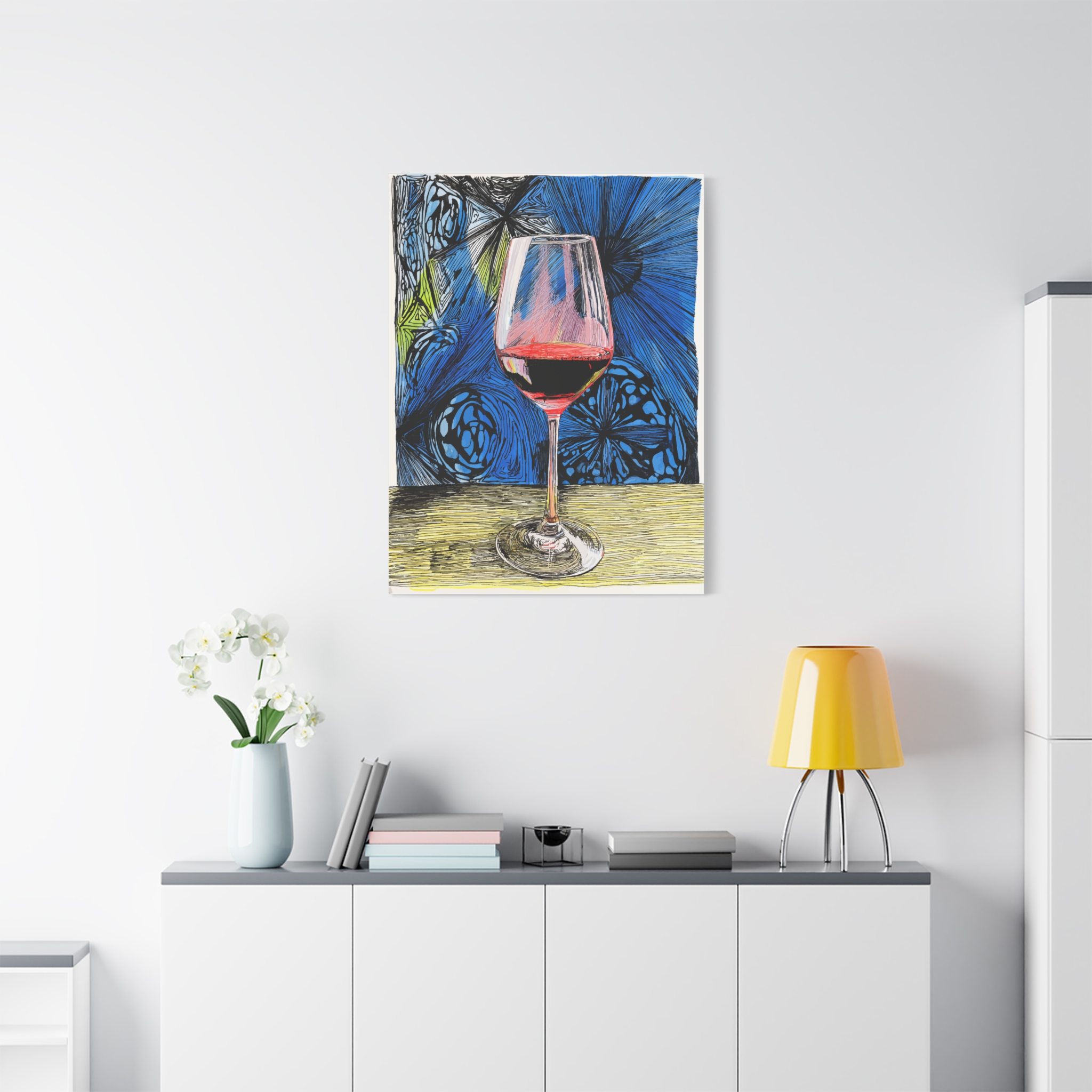 Artistic Canvas Wall Decor - Abstract Wine Glass Art - Image 7