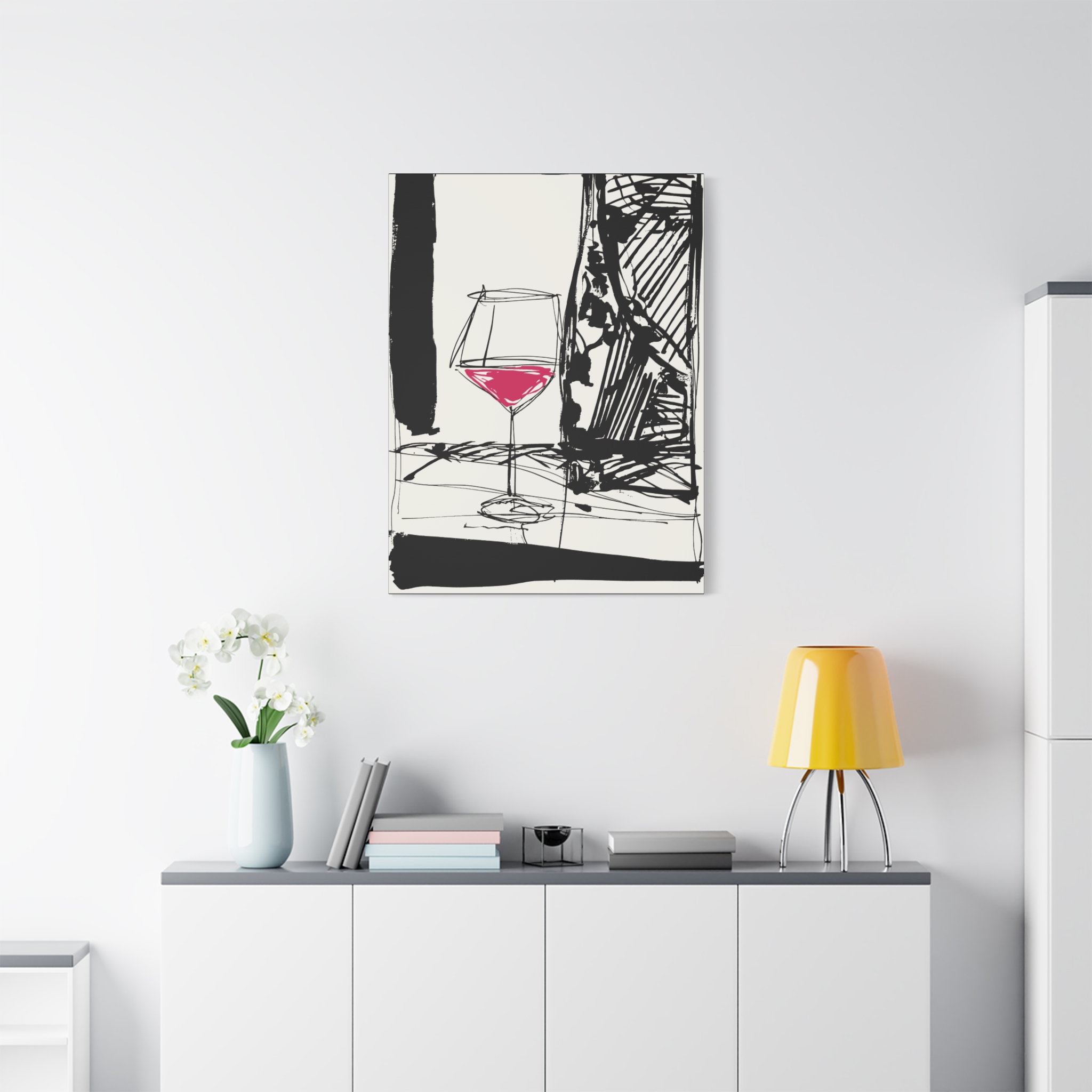 Modern Wine Glass Art Canvas Print - Chic Wall Decor for Home or Bar - Image 7