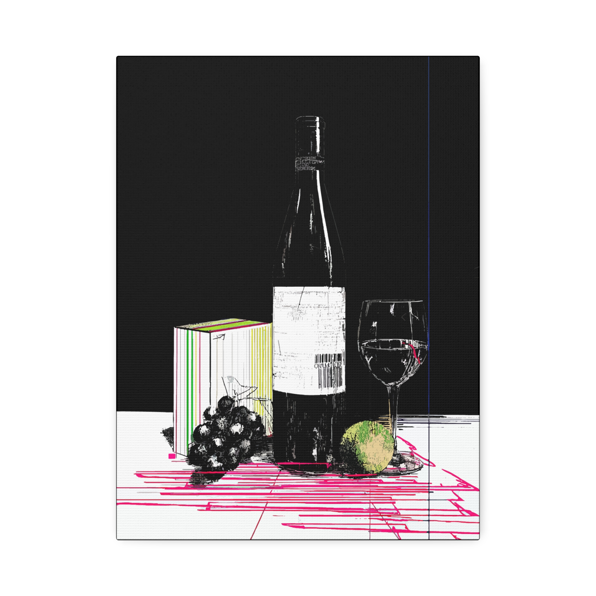 Wine-Themed Canvas Art Print - Elegant Decor for Home & Dining