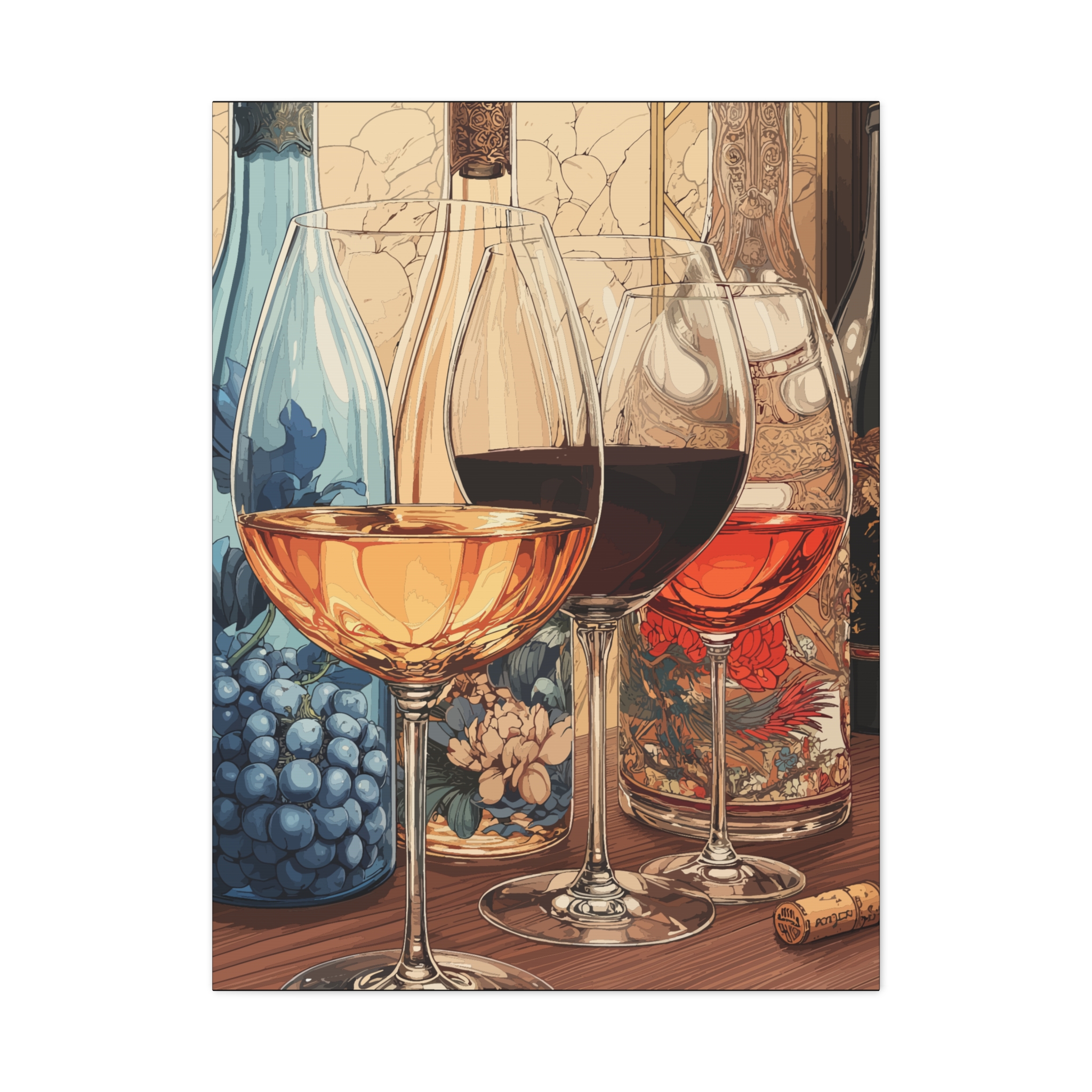 Wine Lover's Art Canvas Print - Elegant Wall Decor for Home and Kitchen - Image 5