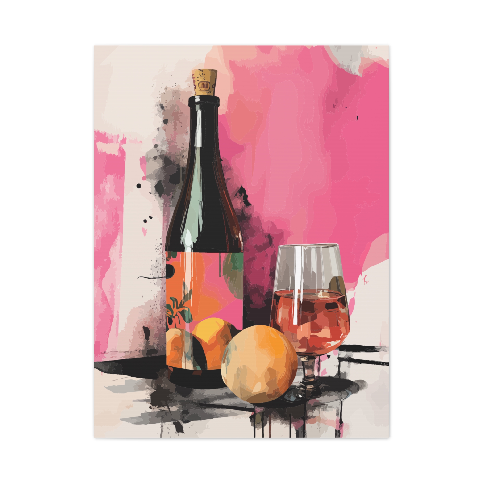 Vibrant Wine & Citrus Art Canvas Print - Modern Home Decor - Image 5