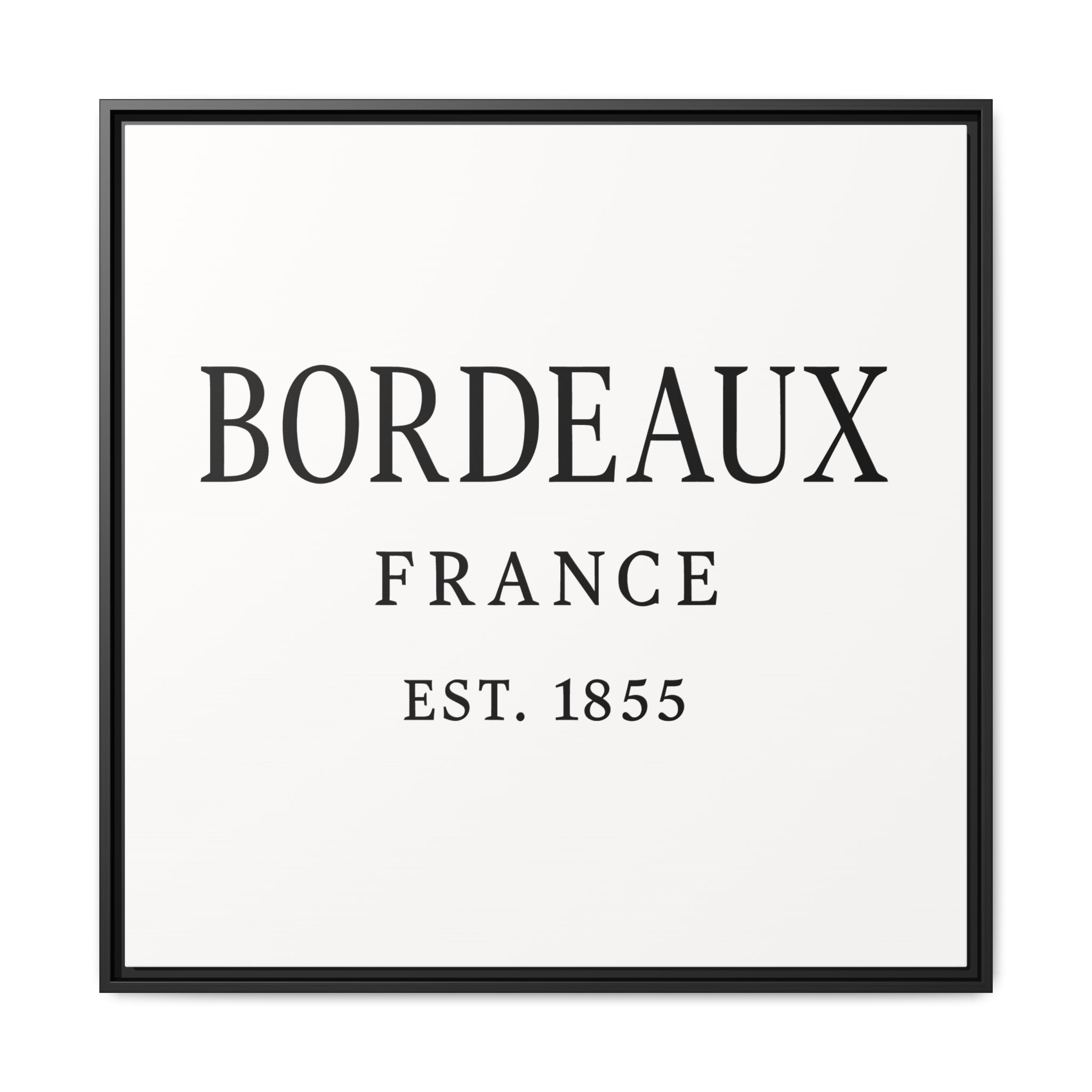 Bordeaux France Wine Region Typography Print – Black and White Vintage-Style Canvas Wall Art, Framed Winery Decor - Image 9
