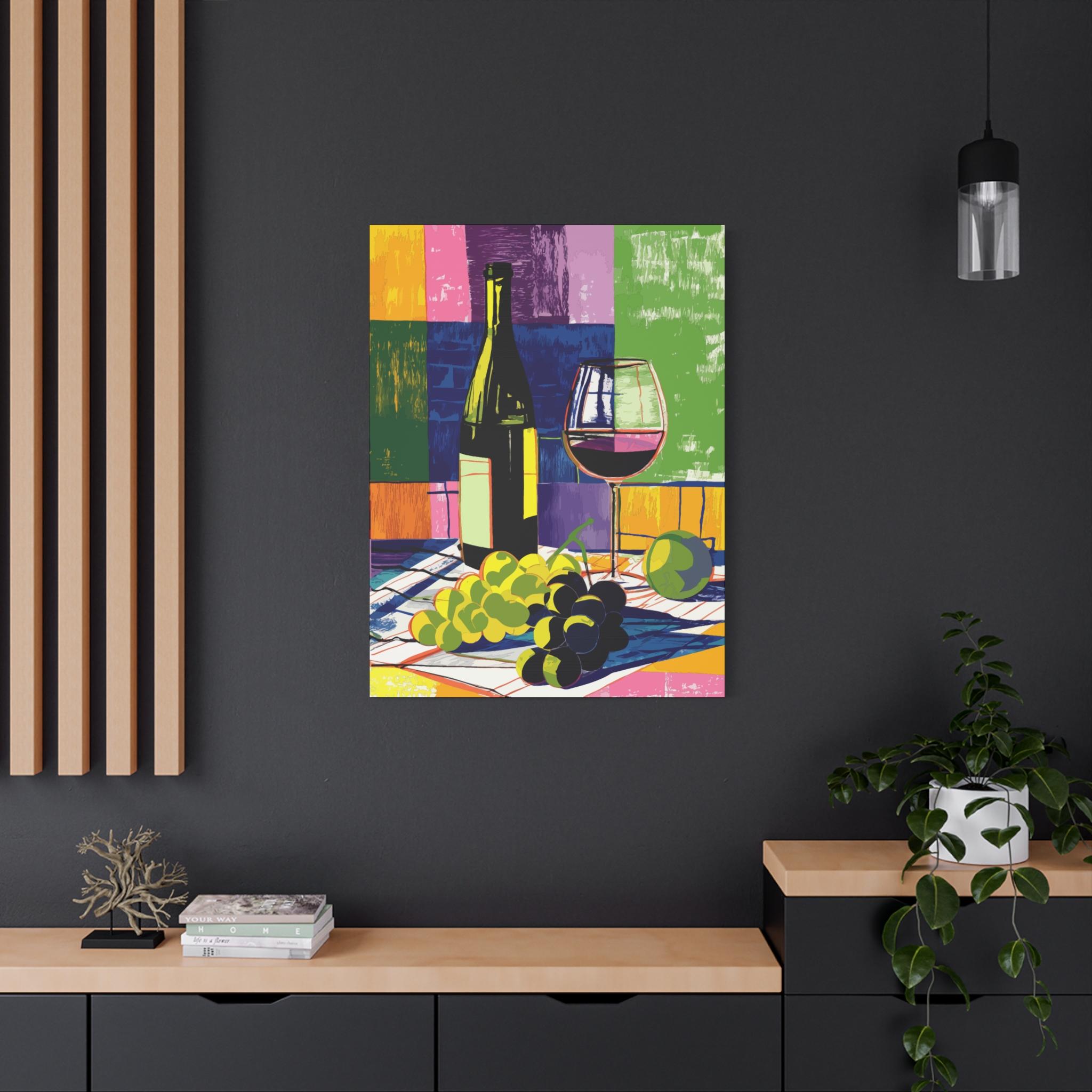 Vibrant Wine Art Canvas Print - Colorful Gourmet Still Life - Image 8