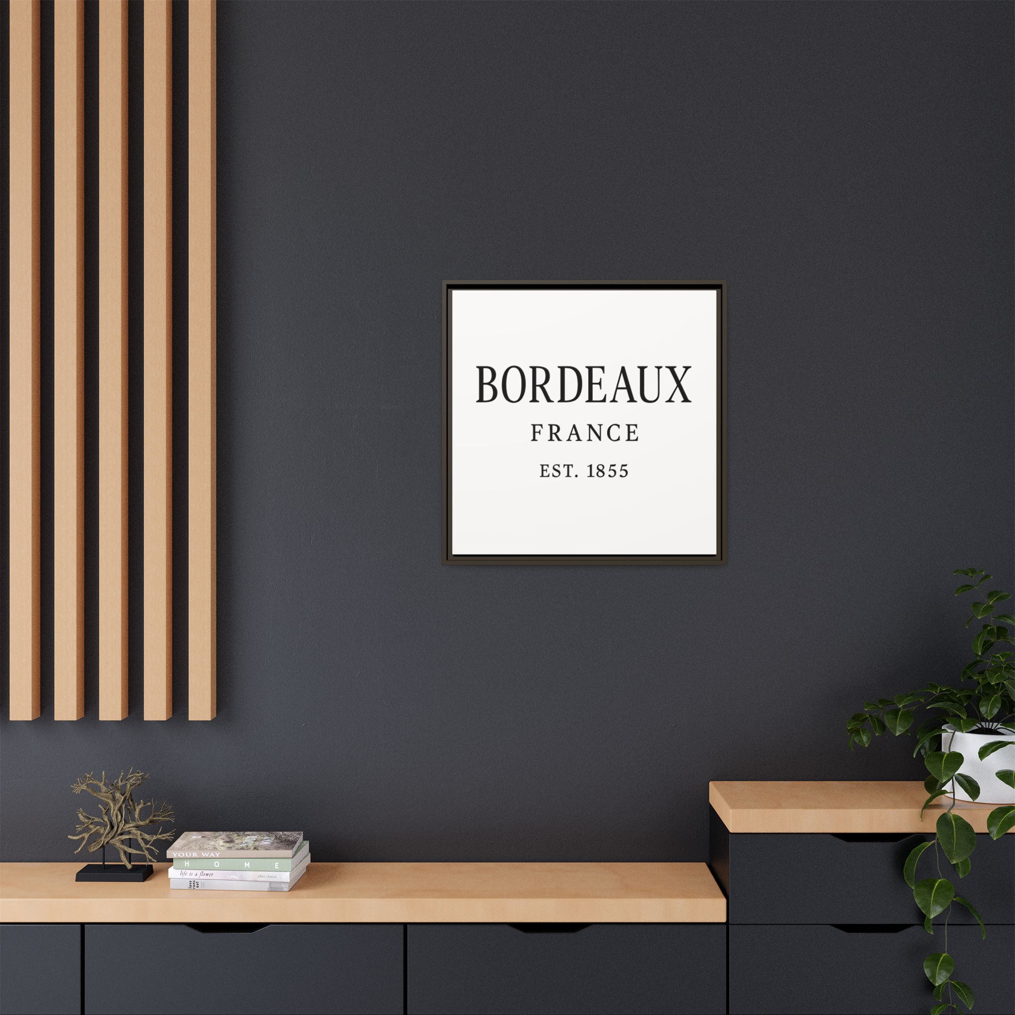 Bordeaux France Wine Region Typography Print – Black and White Vintage-Style Canvas Wall Art, Framed Winery Decor - Image 24