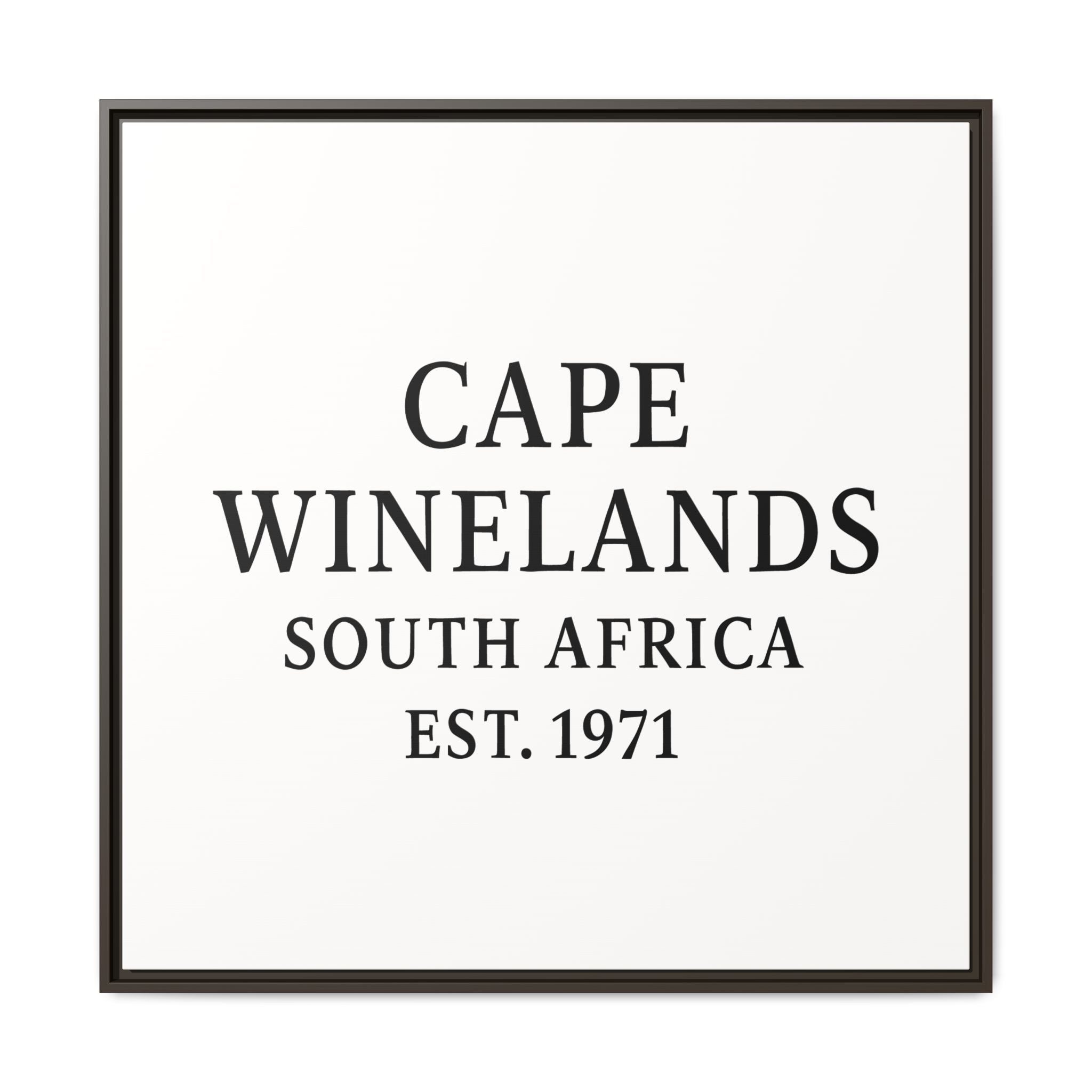 Framed Matte Canvas Art - Cape Winelands, South Africa - EST. 1971 - Image 113