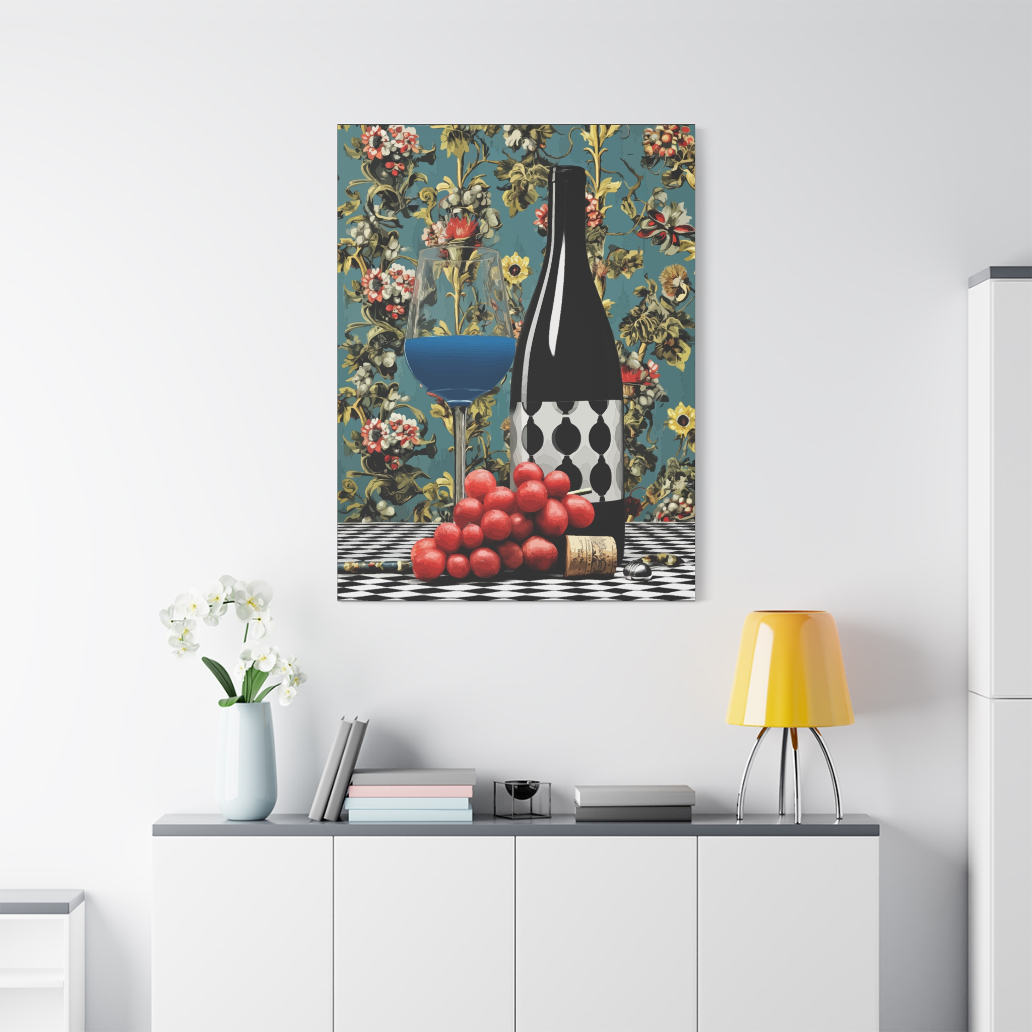 Vintage Wine Canvas Art – Colorful Floral Still Life Decoration - Image 11