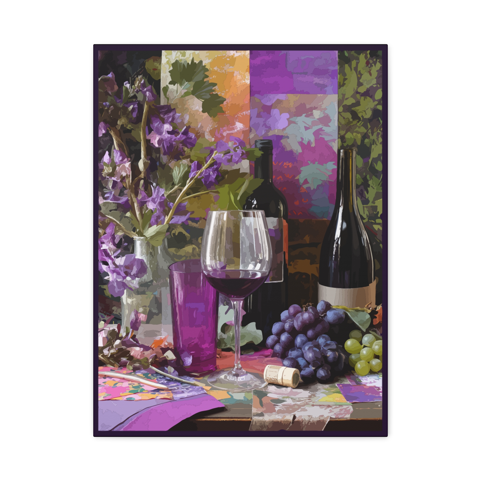 Vibrant Wine-Themed Canvas Art – Perfect for Home Decor