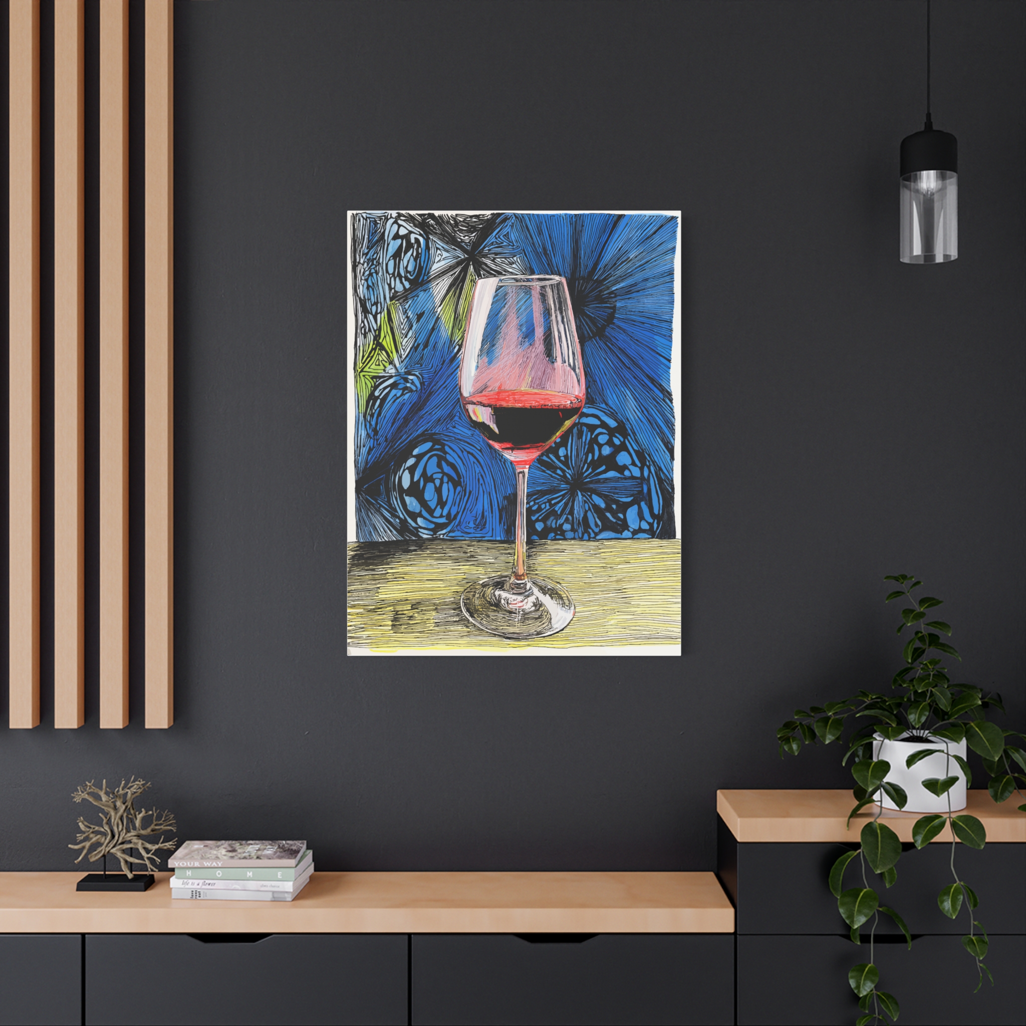 Artistic Canvas Wall Decor - Abstract Wine Glass Art - Image 8