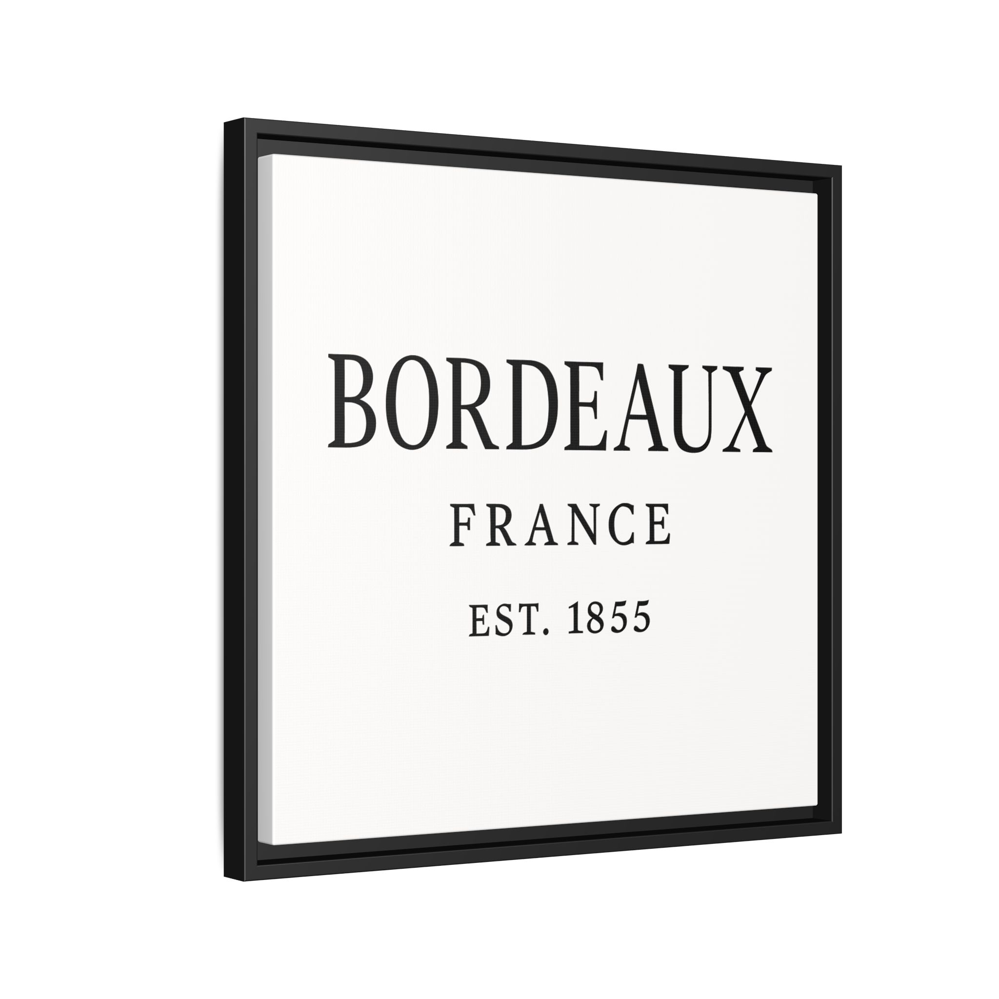 Bordeaux France Wine Region Typography Print – Black and White Vintage-Style Canvas Wall Art, Framed Winery Decor - Image 86