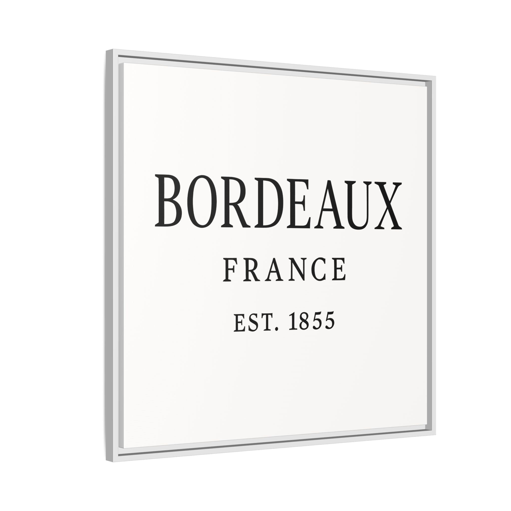 Bordeaux France Wine Region Typography Print – Black and White Vintage-Style Canvas Wall Art, Framed Winery Decor - Image 106