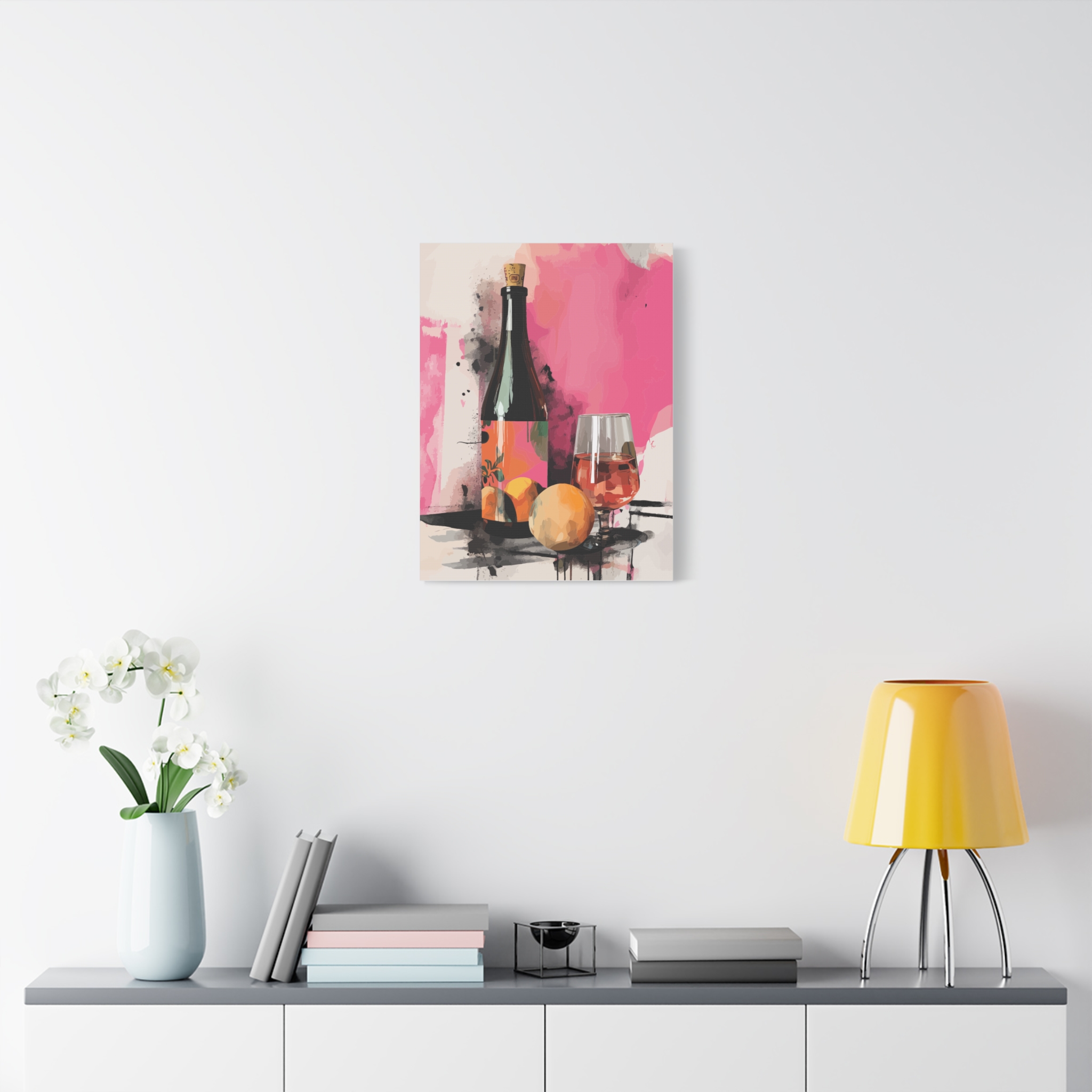 Vibrant Wine & Citrus Art Canvas Print - Modern Home Decor - Image 3