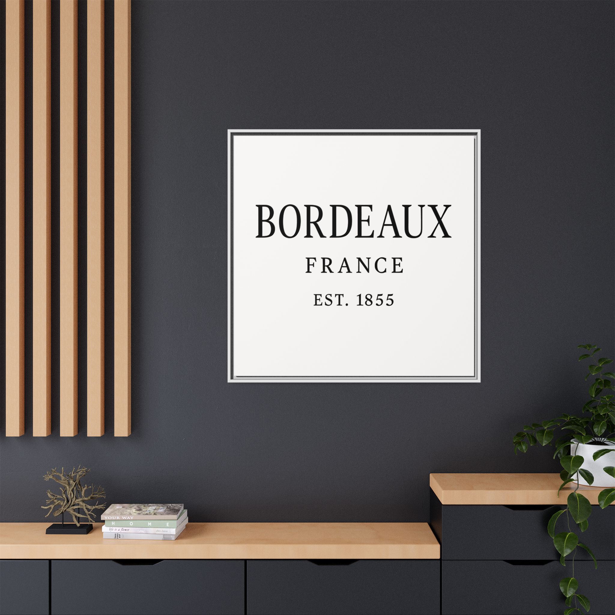 Bordeaux France Wine Region Typography Print – Black and White Vintage-Style Canvas Wall Art, Framed Winery Decor - Image 120