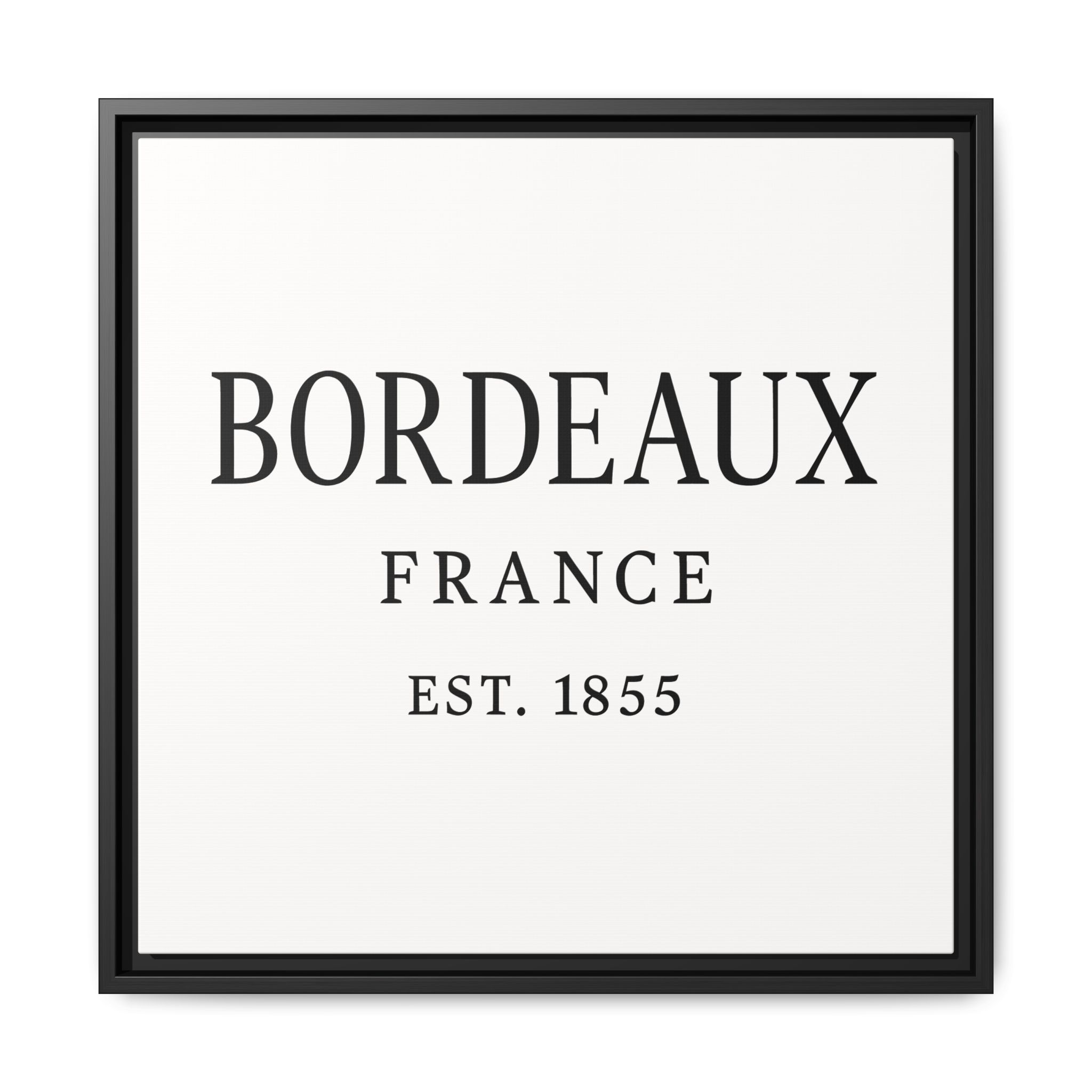 Bordeaux France Wine Region Typography Print – Black and White Vintage-Style Canvas Wall Art, Framed Winery Decor - Image 85