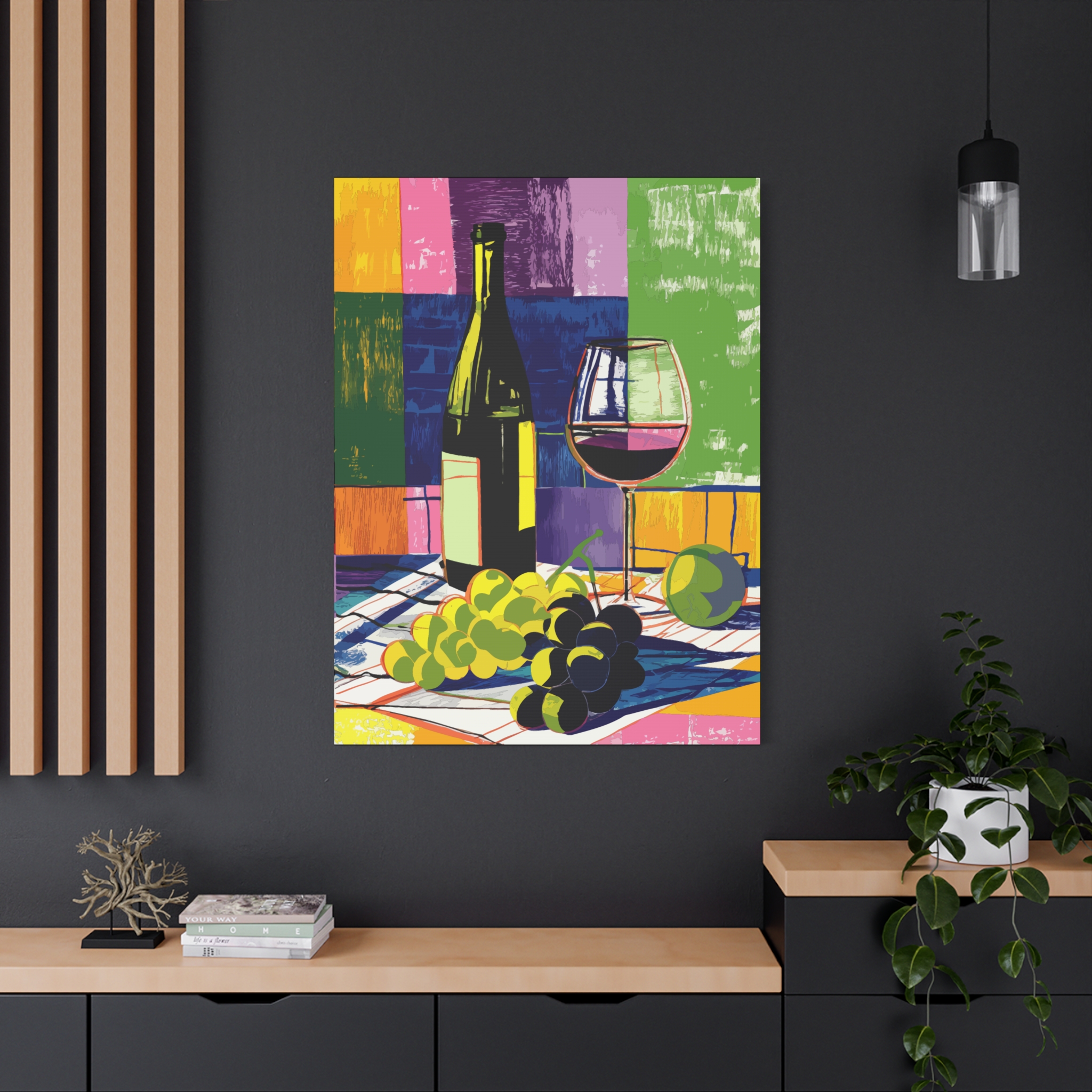 Vibrant Wine Art Canvas Print - Colorful Gourmet Still Life - Image 12