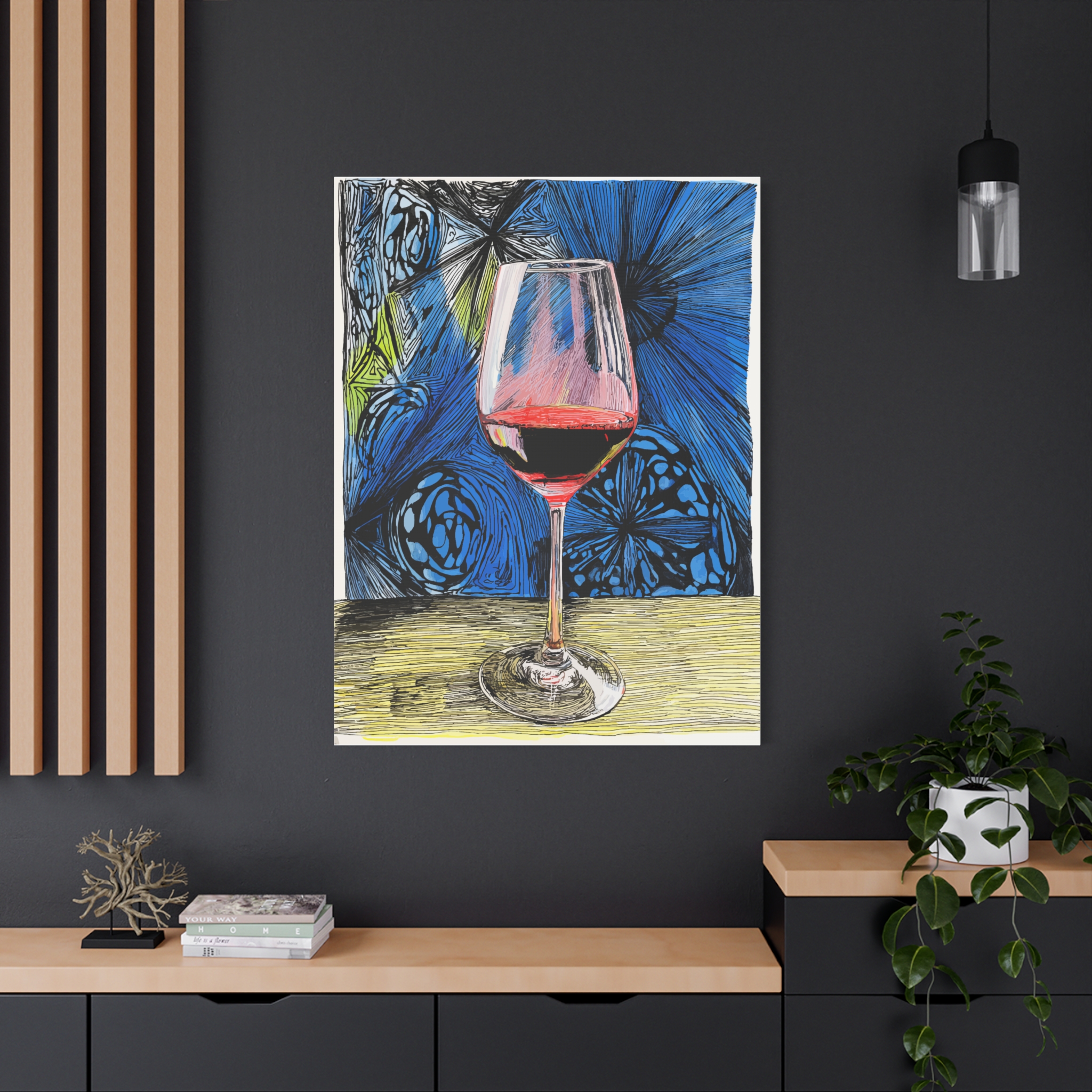 Artistic Canvas Wall Decor - Abstract Wine Glass Art - Image 12