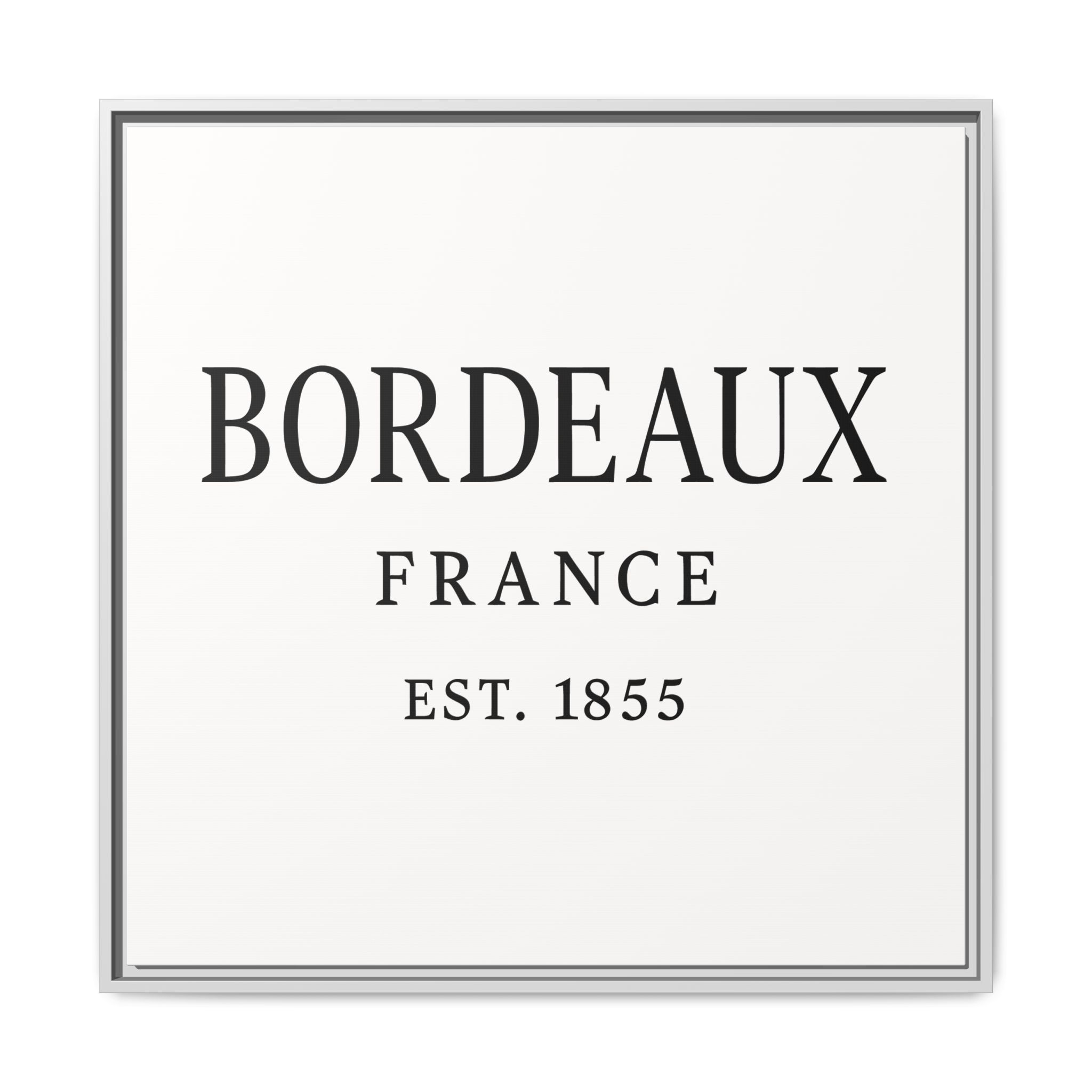Bordeaux France Wine Region Typography Print – Black and White Vintage-Style Canvas Wall Art, Framed Winery Decor - Image 105