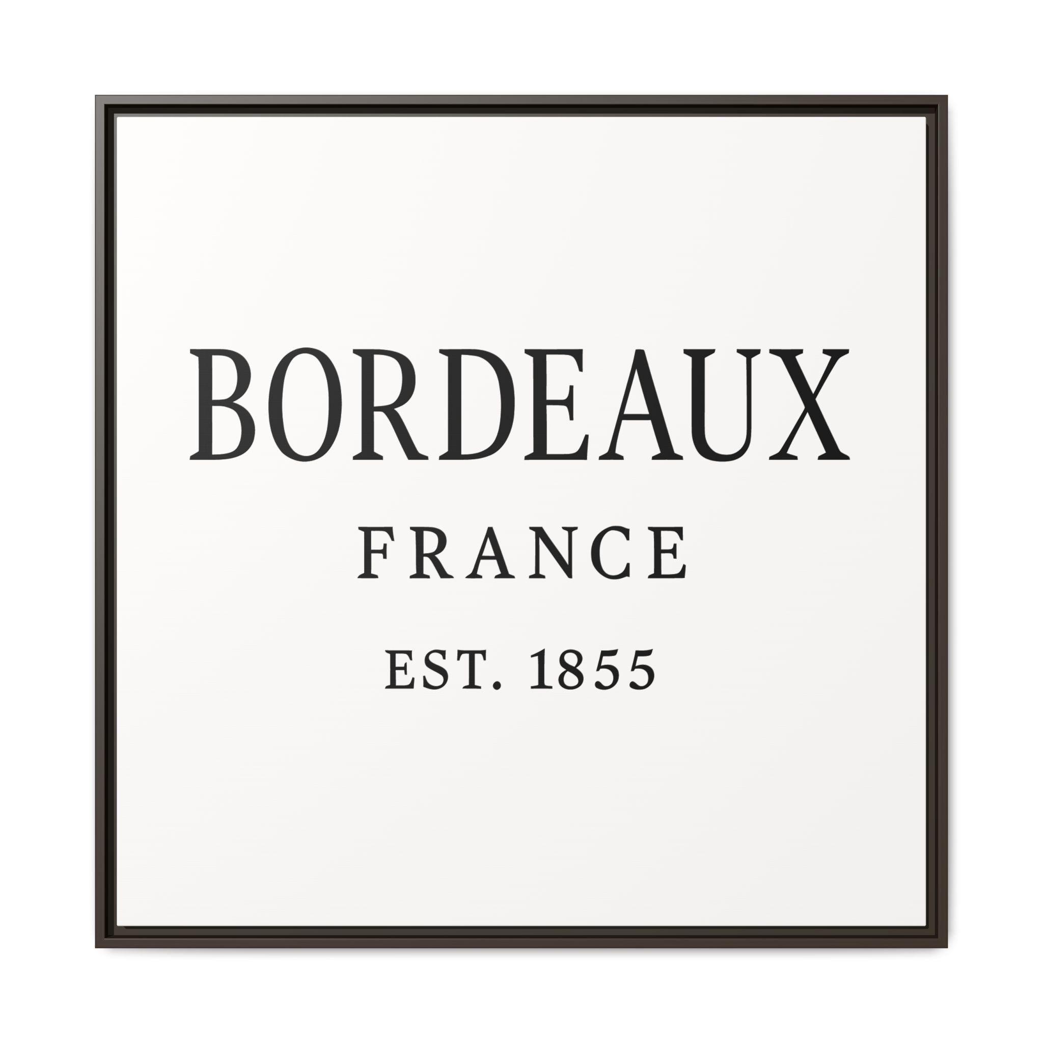 Bordeaux France Wine Region Typography Print – Black and White Vintage-Style Canvas Wall Art, Framed Winery Decor - Image 113