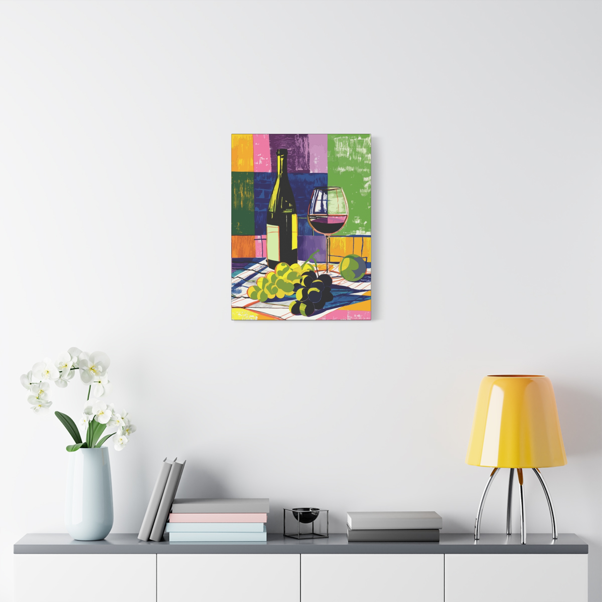 Vibrant Wine Art Canvas Print - Colorful Gourmet Still Life - Image 3