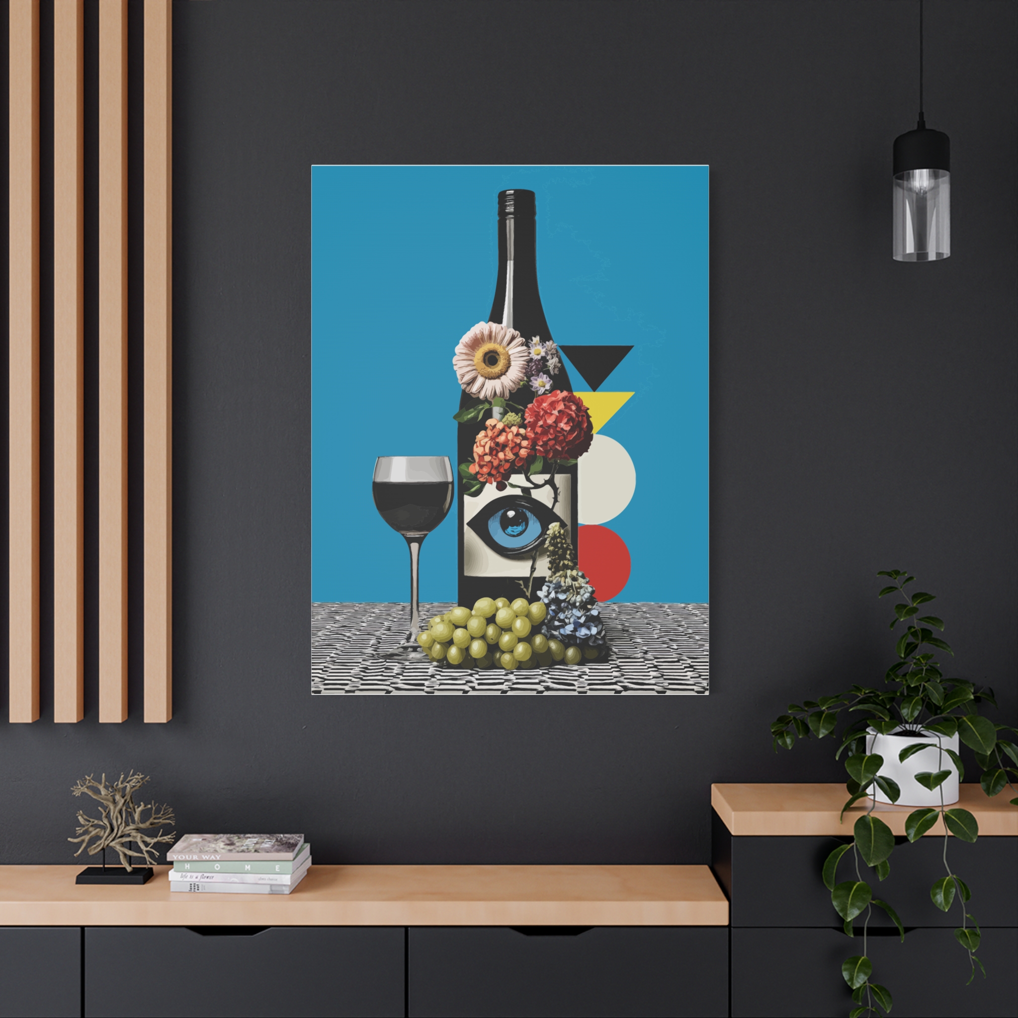 Artistic Canvas Wall Art - Vibrant Wine and Floral Design - Image 12