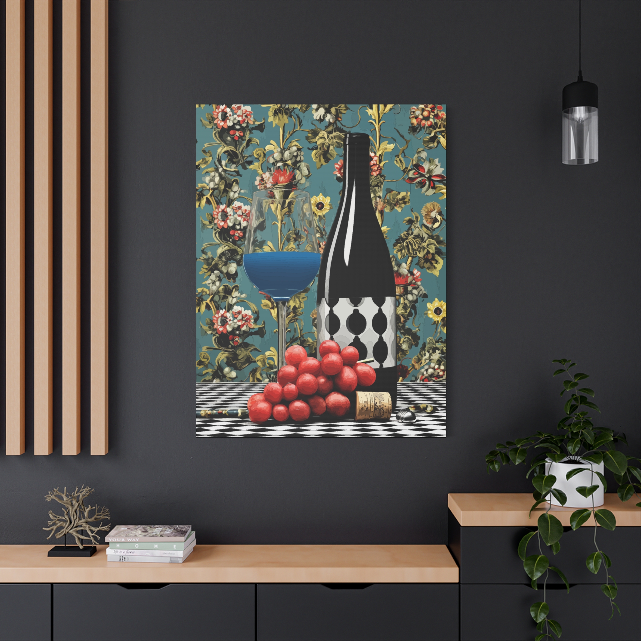 Vintage Wine Canvas Art – Colorful Floral Still Life Decoration - Image 12