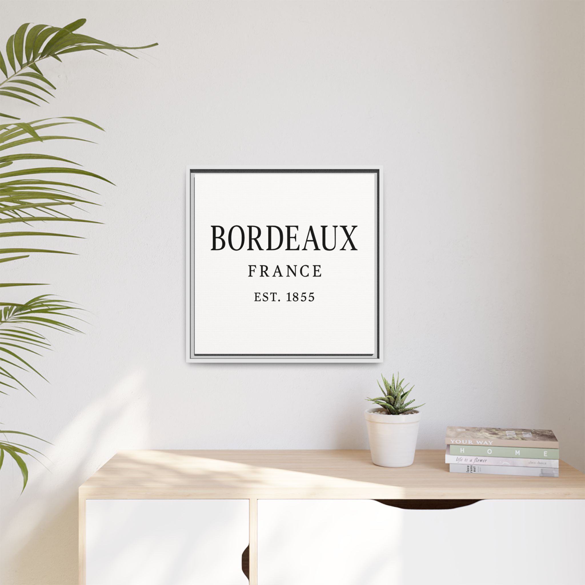 Bordeaux France Wine Region Typography Print – Black and White Vintage-Style Canvas Wall Art, Framed Winery Decor - Image 95