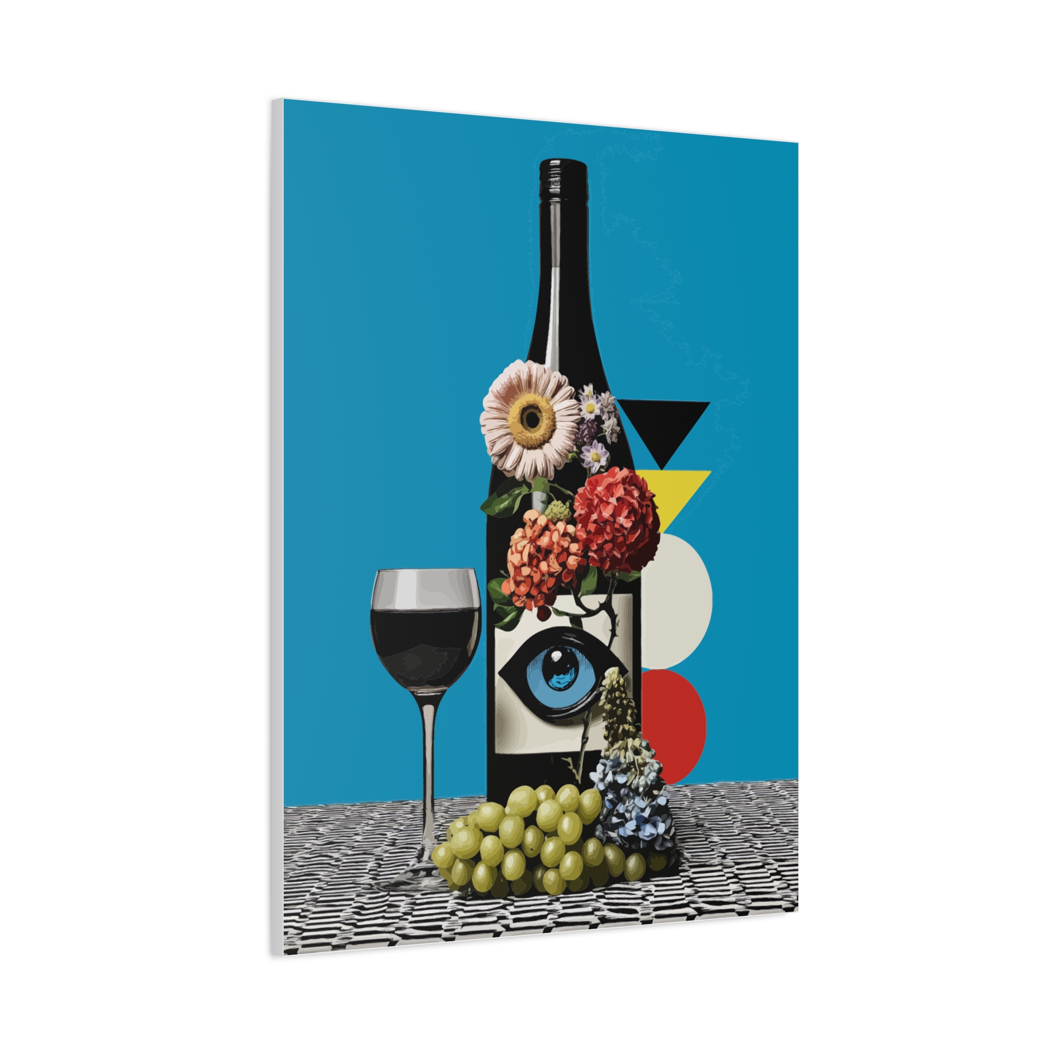 Artistic Canvas Wall Art - Vibrant Wine and Floral Design - Image 6