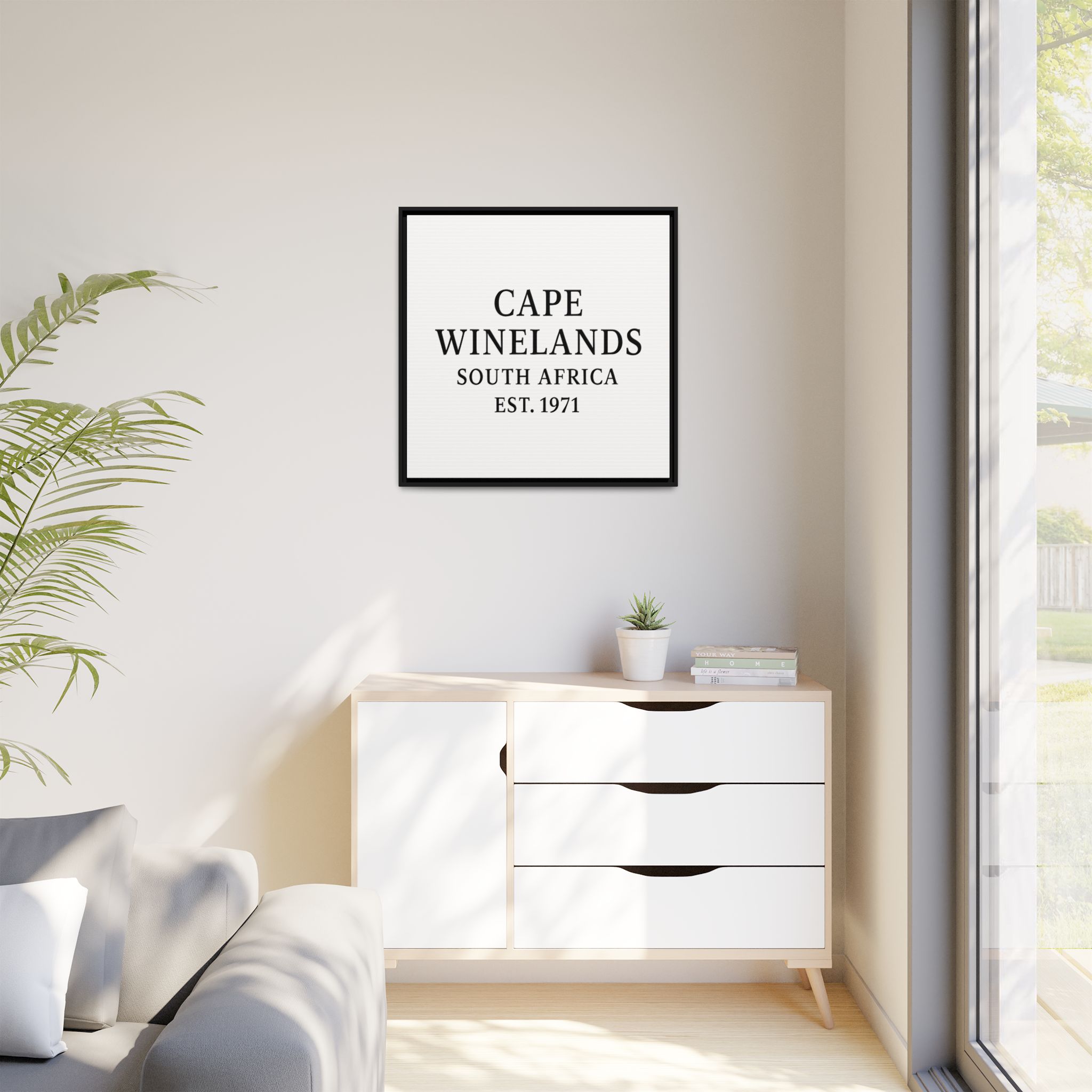 Framed Matte Canvas Art - Cape Winelands, South Africa - EST. 1971 - Image 99