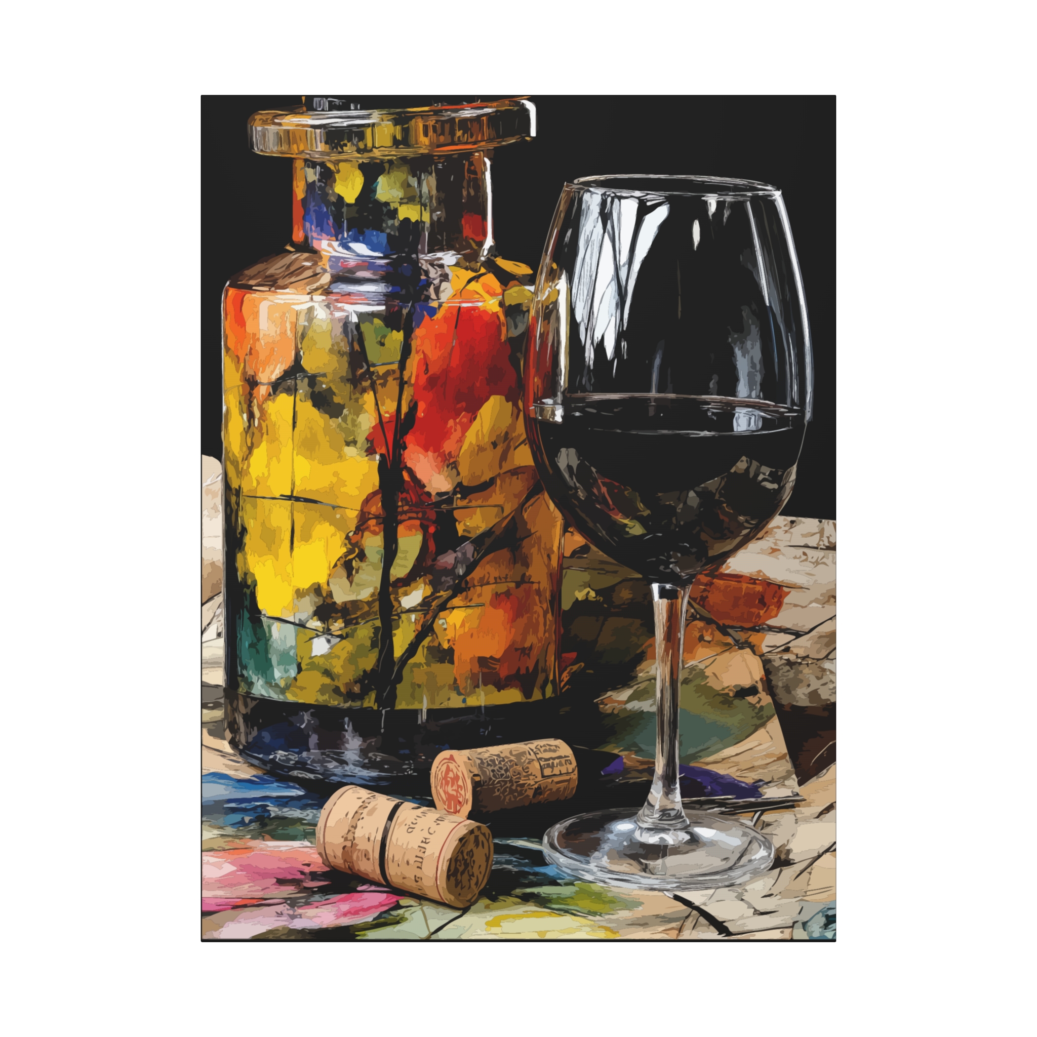 Wine Lover's Canvas Art - Vibrant Still Life Decor - Image 9