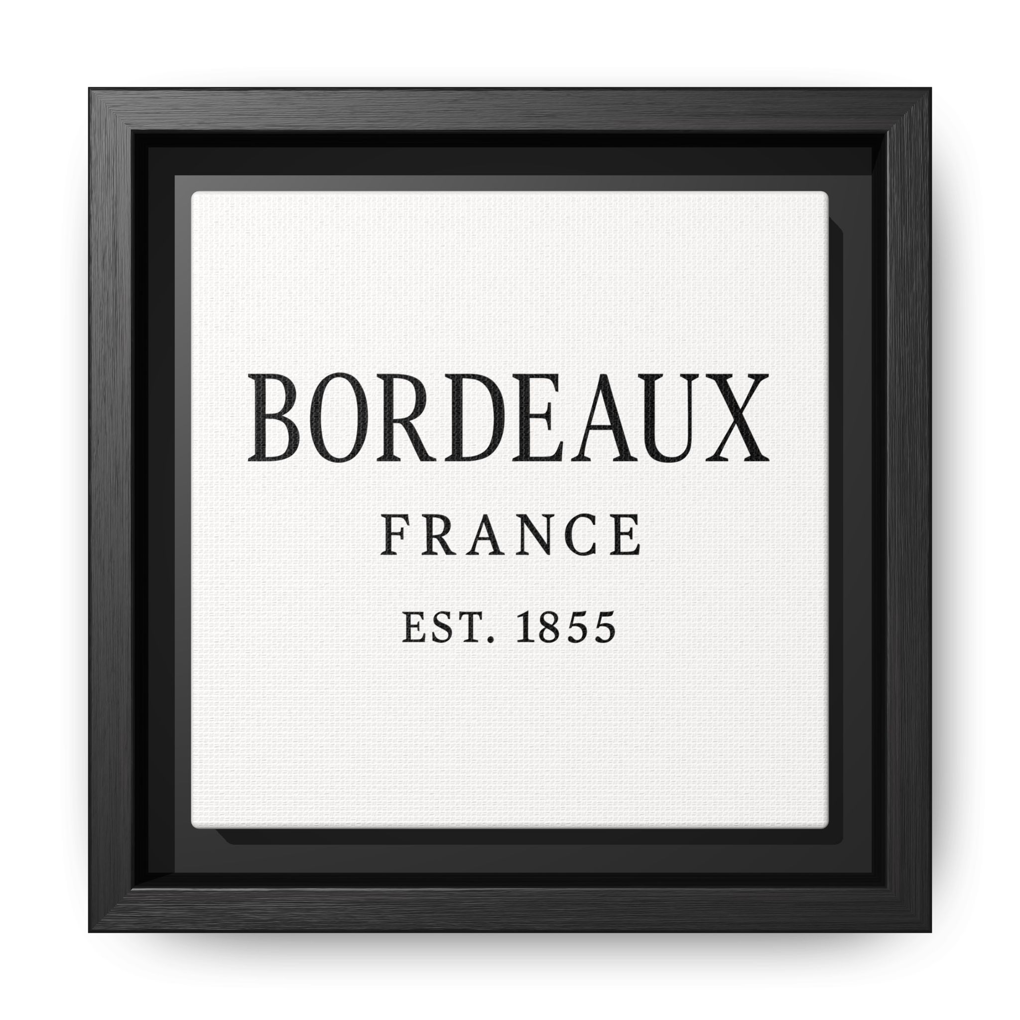 Bordeaux France Wine Region Typography Print – Black and White Vintage-Style Canvas Wall Art, Framed Winery Decor - Image 37