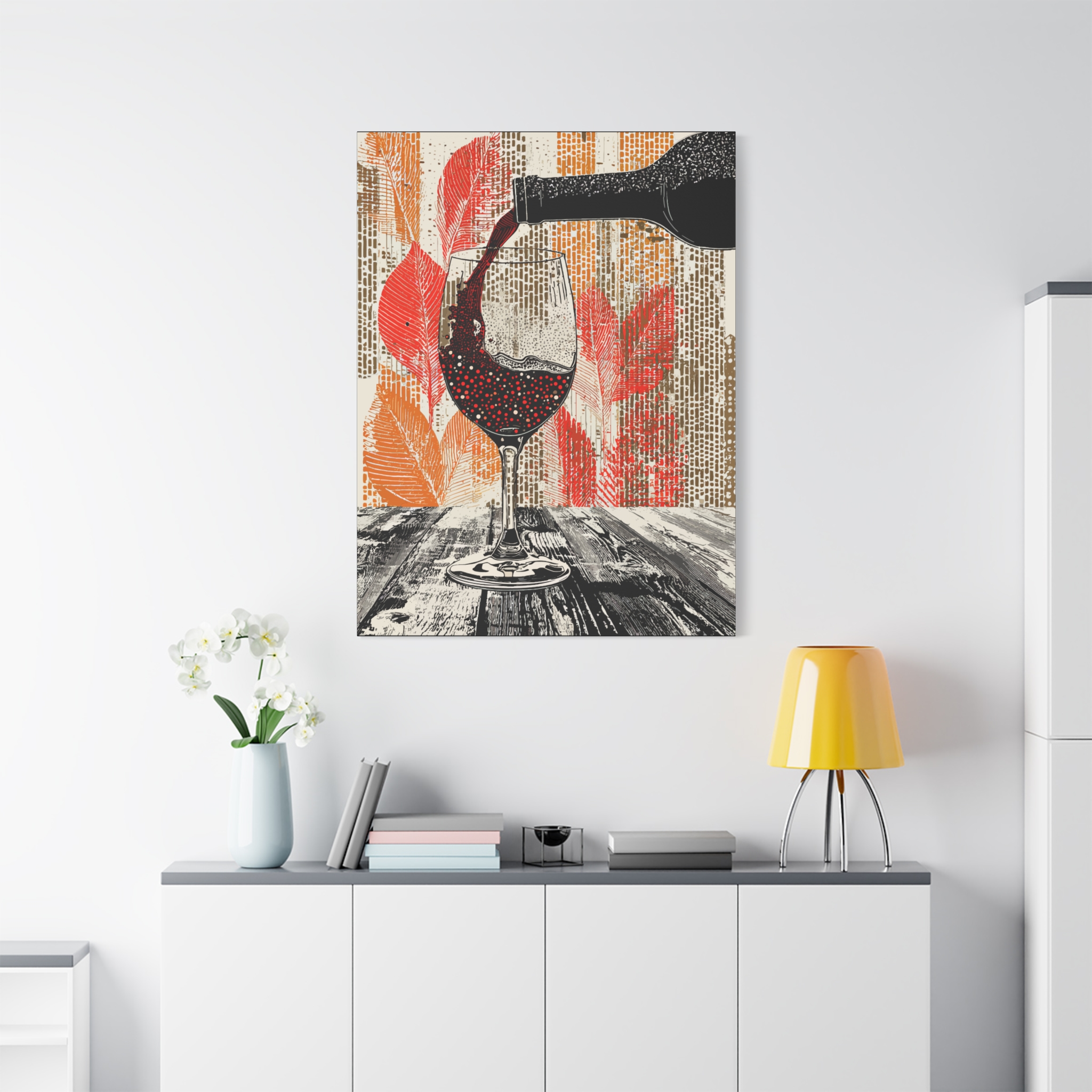 Wine Lovers Canvas Art - Vibrant Wine Bottle & Glass Decor - Image 11