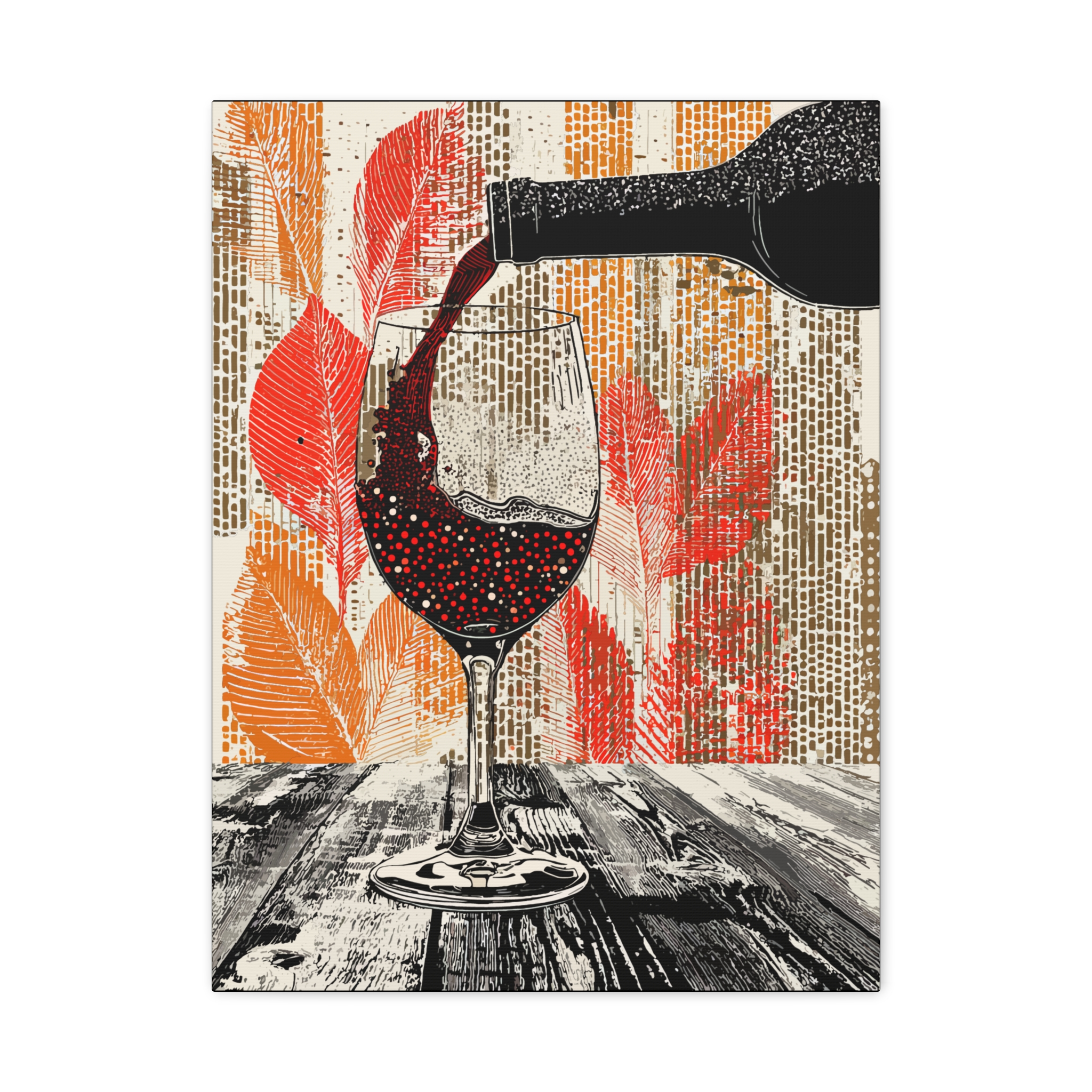 Wine Lovers Canvas Art - Vibrant Wine Bottle & Glass Decor