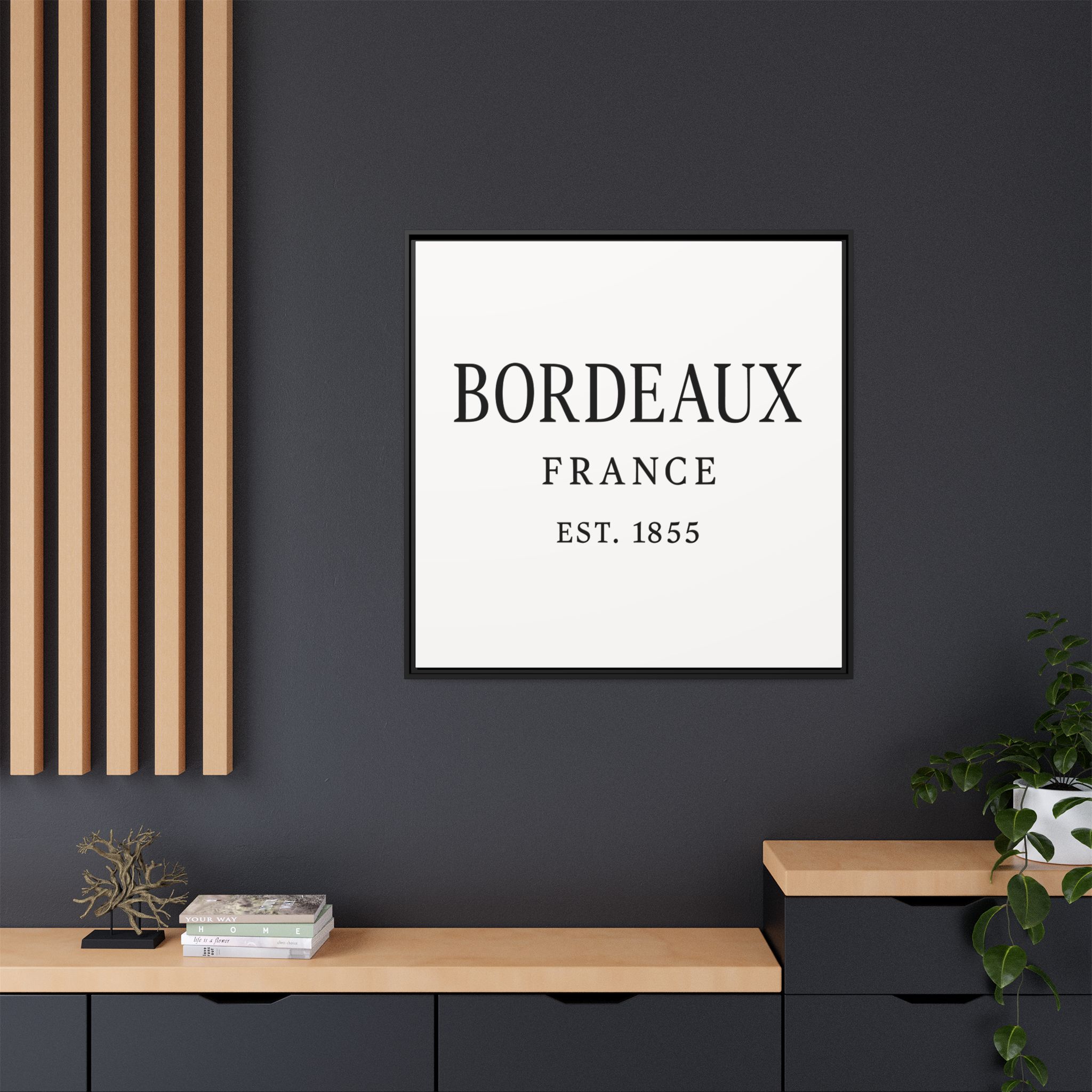 Bordeaux France Wine Region Typography Print – Black and White Vintage-Style Canvas Wall Art, Framed Winery Decor - Image 112