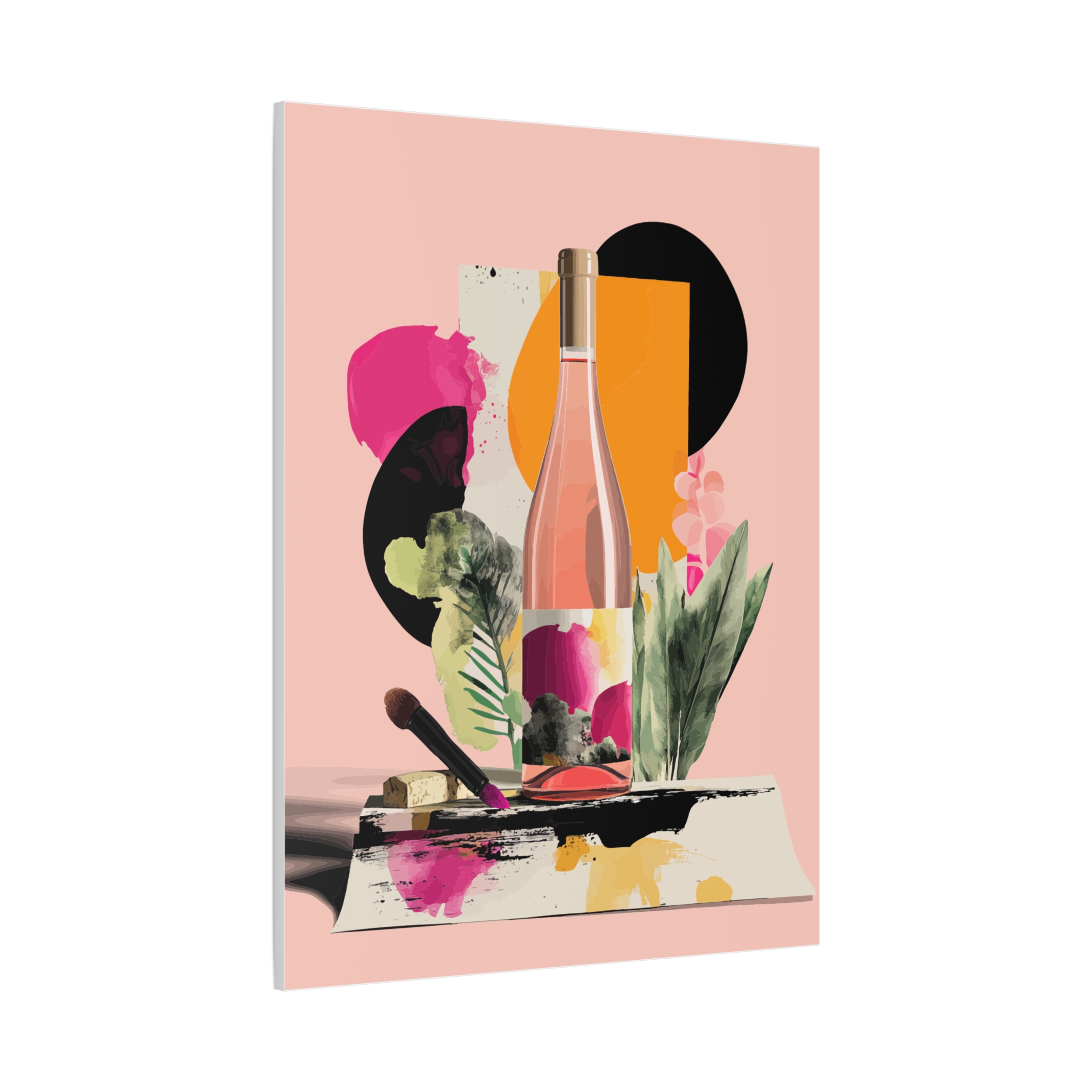 Artistic Stretched Canvas Print - Colorful Wine Bottle Design - Image 10