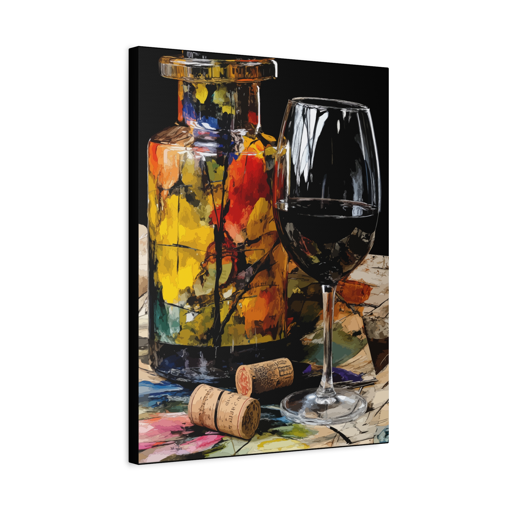 Wine Lover's Canvas Art - Vibrant Still Life Decor - Image 2